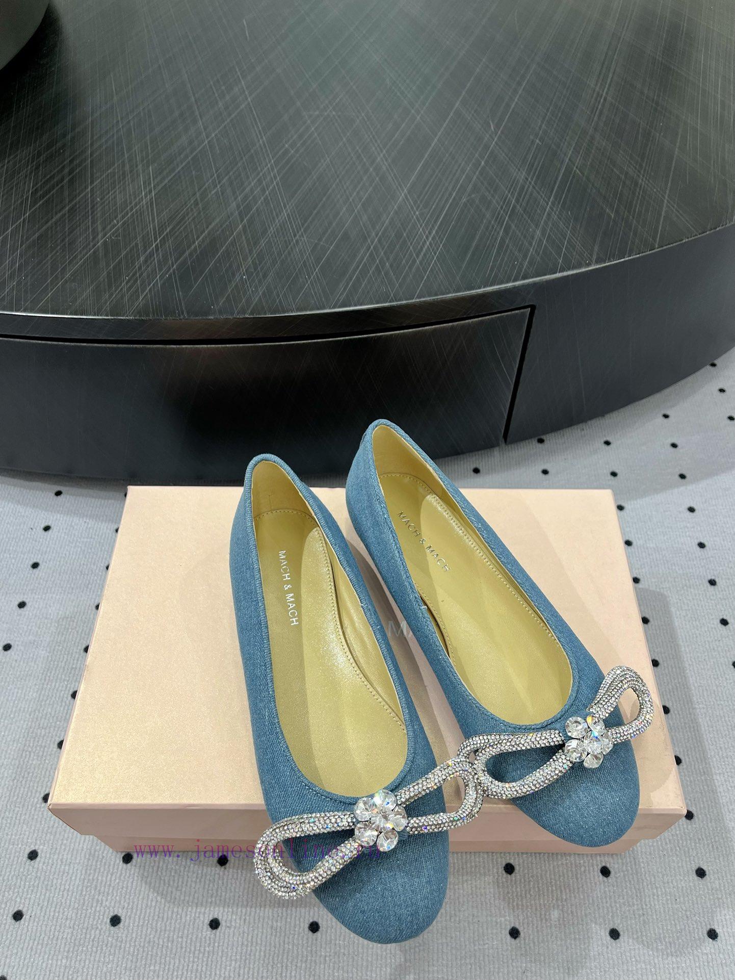 𝙈𝘼𝘾𝙃&𝙈𝘼𝘾𝙃𝟐𝟒𝑭𝑾 Personalized Ballet Single ShoesFabric DenimInner SheepskinLeather SoleElegant Te mi66v7fb - Image 3