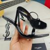 Saint Laurent Slim Heeled Sandals 2024 Early Autumn Synchronized YSL Rhinestone Buckle Decorati 5fzwjujy