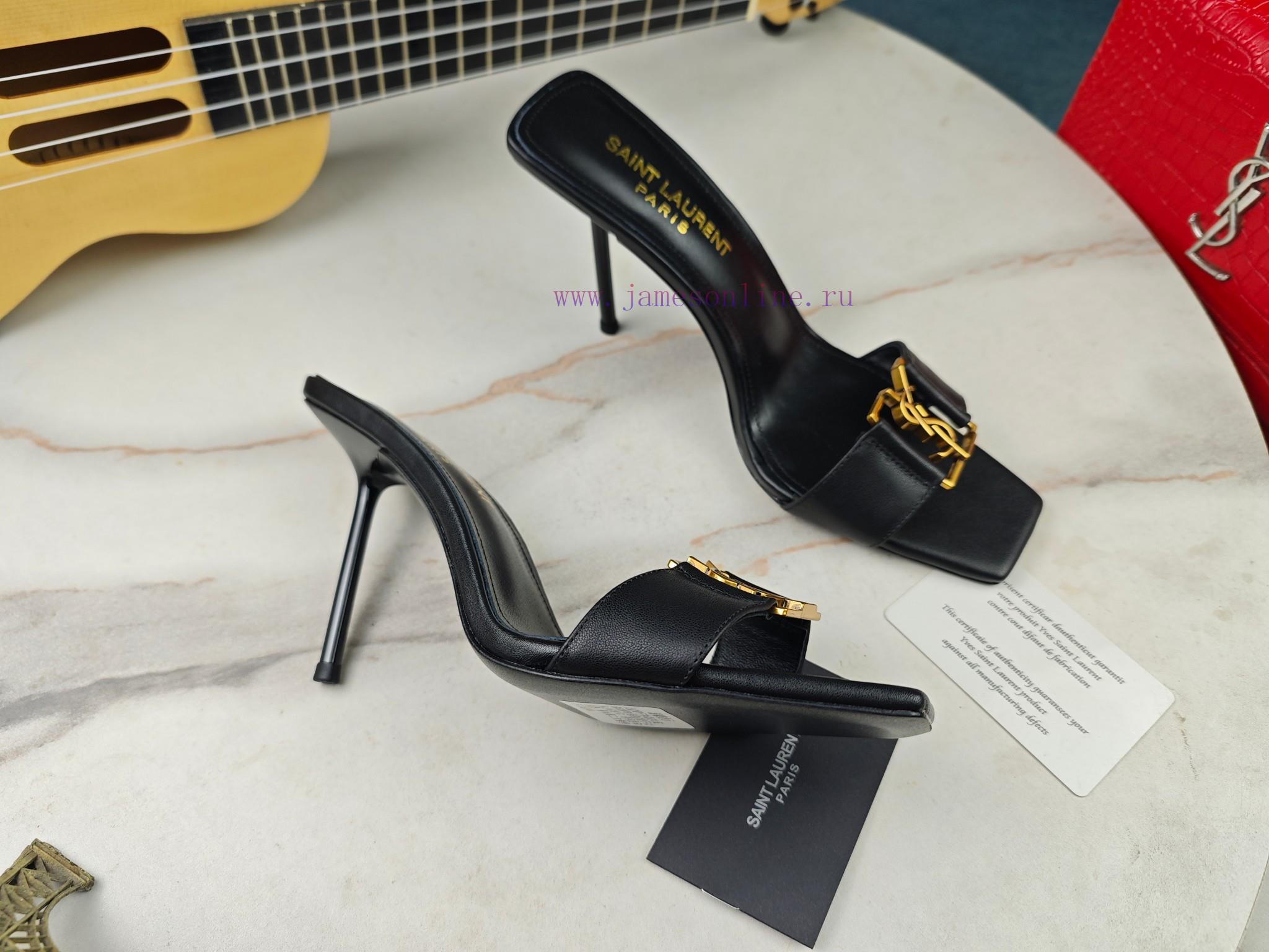Saint Laurent Fine Heeled YSL Sandals For Early Autumn 2024 Synchronized YSL Decoration Classic i5bqstd1 - Image 2
