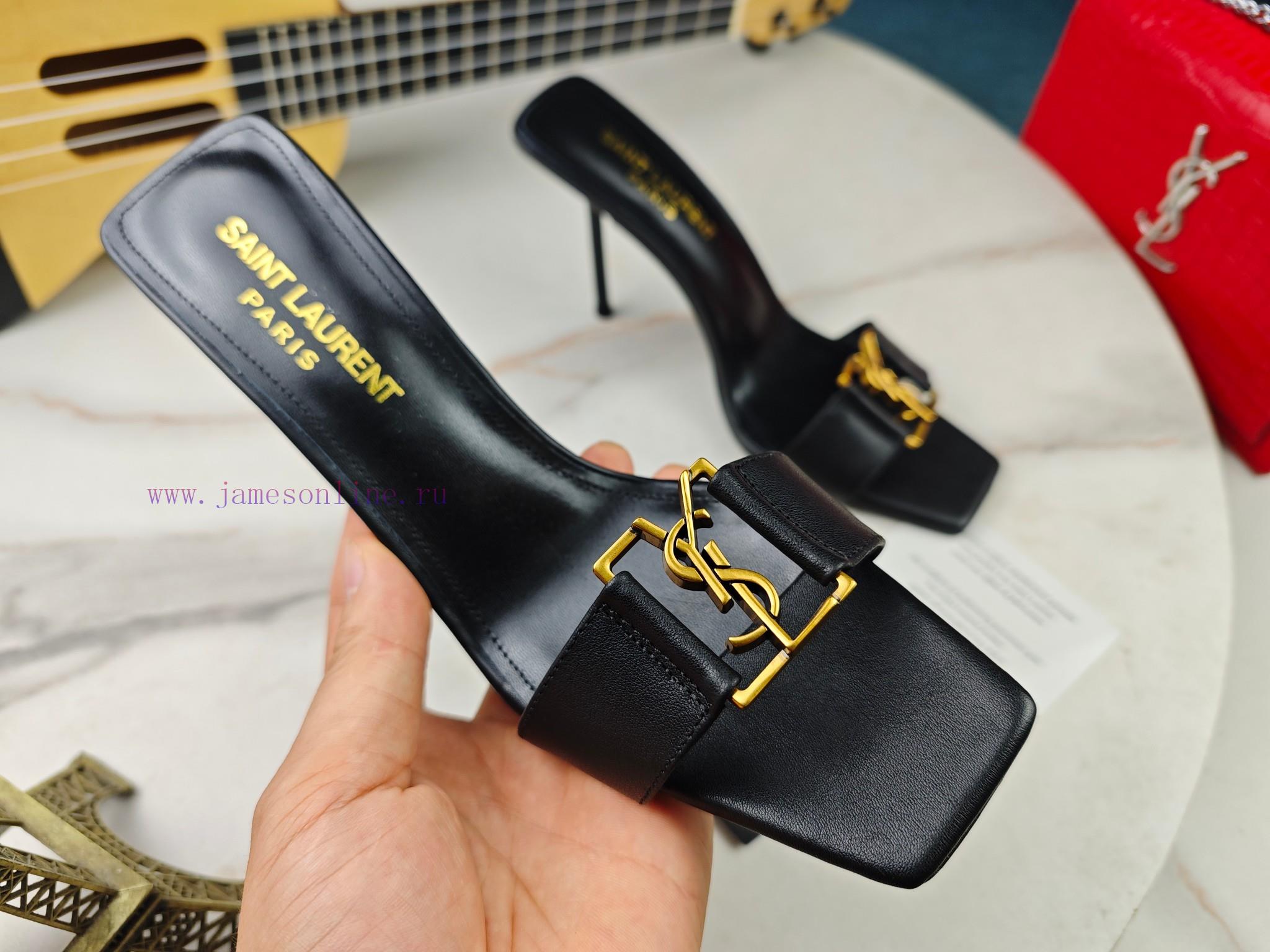 Saint Laurent Fine Heeled YSL Sandals For Early Autumn 2024 Synchronized YSL Decoration Classic i5bqstd1 - Image 3