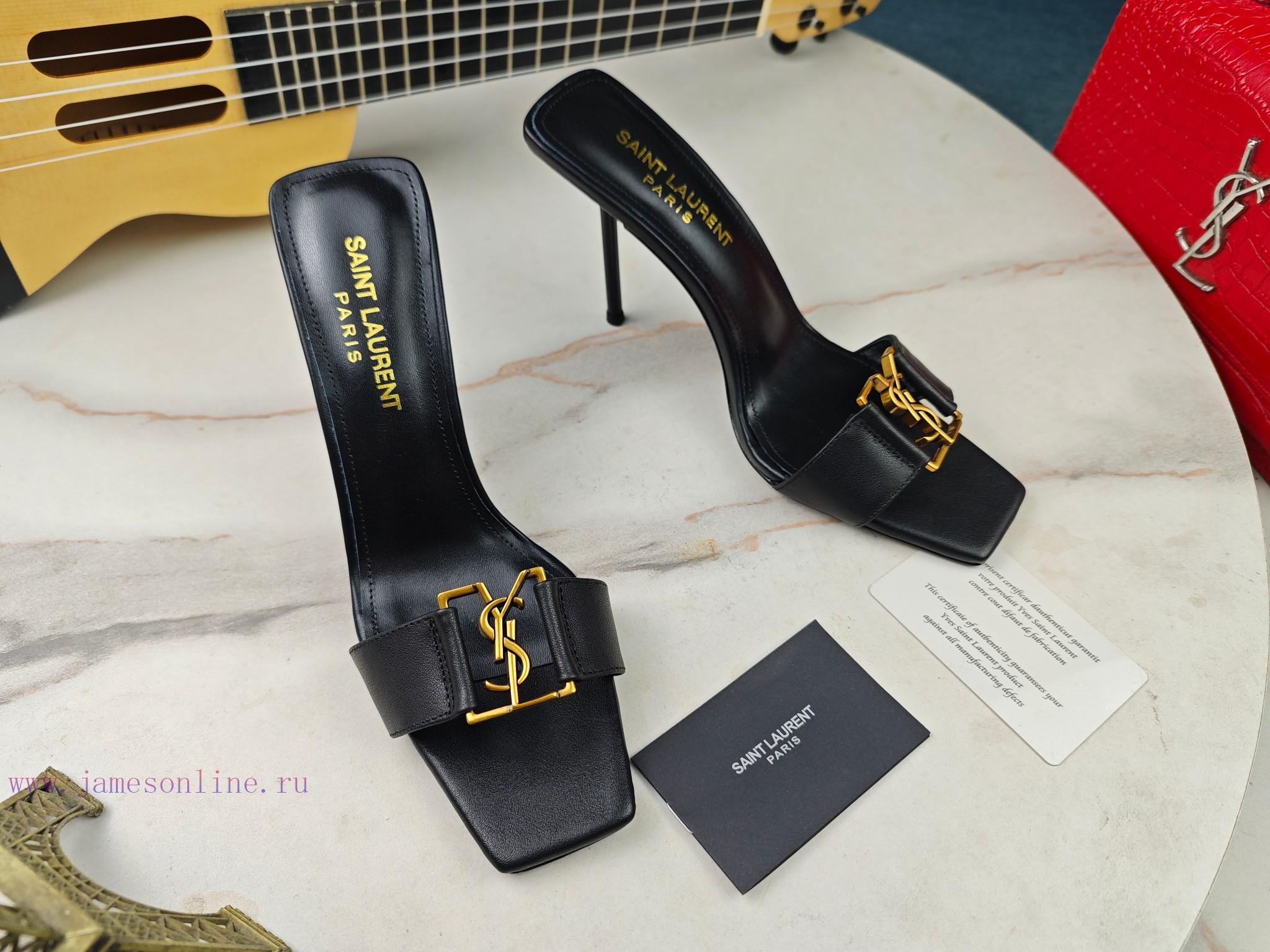Saint Laurent Fine Heeled YSL Sandals For Early Autumn 2024 Synchronized YSL Decoration Classic i5bqstd1 - Image 6