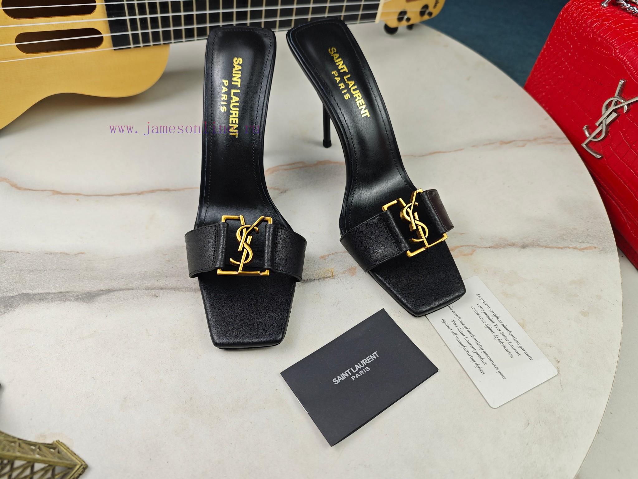 Saint Laurent Fine Heeled YSL Sandals For Early Autumn 2024 Synchronized YSL Decoration Classic i5bqstd1 - Image 8