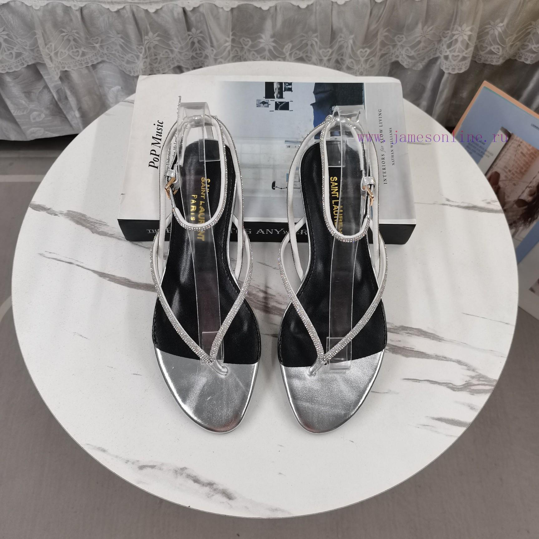 New Release - Saint Laurent YSL New SandalsHot Pressed Diamond Toe Flat SandalsCorrect Version 0ueeyu84 - Image 4