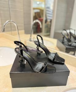 SAINT LAURENT YSL Letter Metal Buckle Baked Paint YSL Letter And High-heeled Sandals Color Lett 93cgqomf