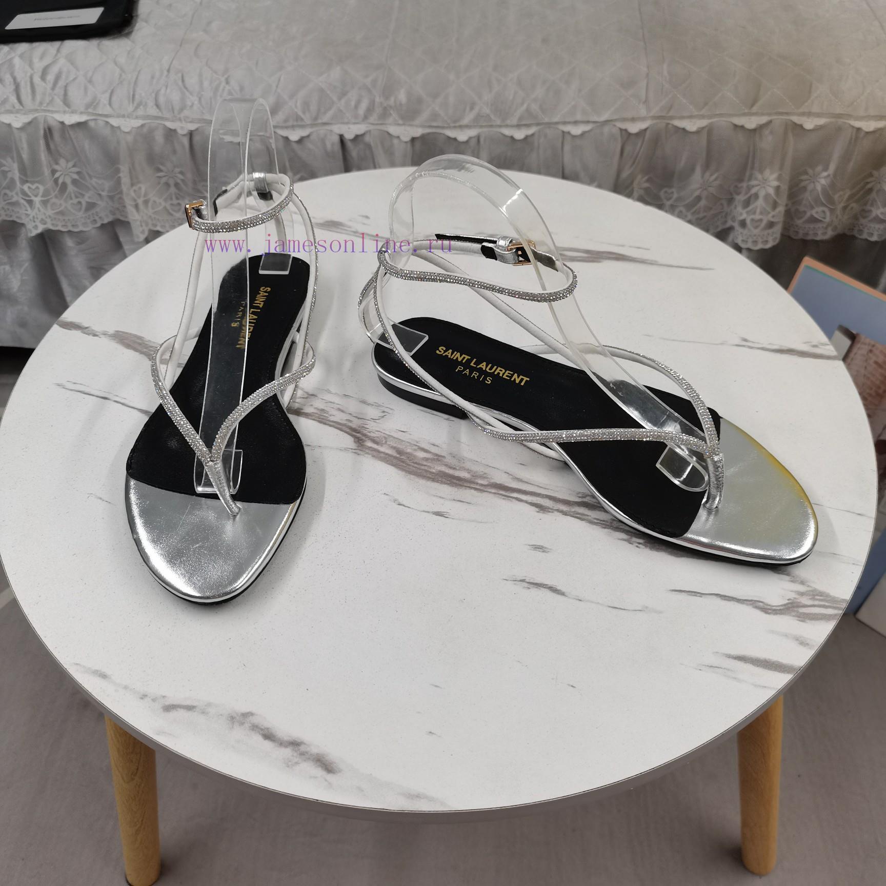 New Release - Saint Laurent YSL New SandalsHot Pressed Diamond Toe Flat SandalsCorrect Version 0ueeyu84 - Image 5