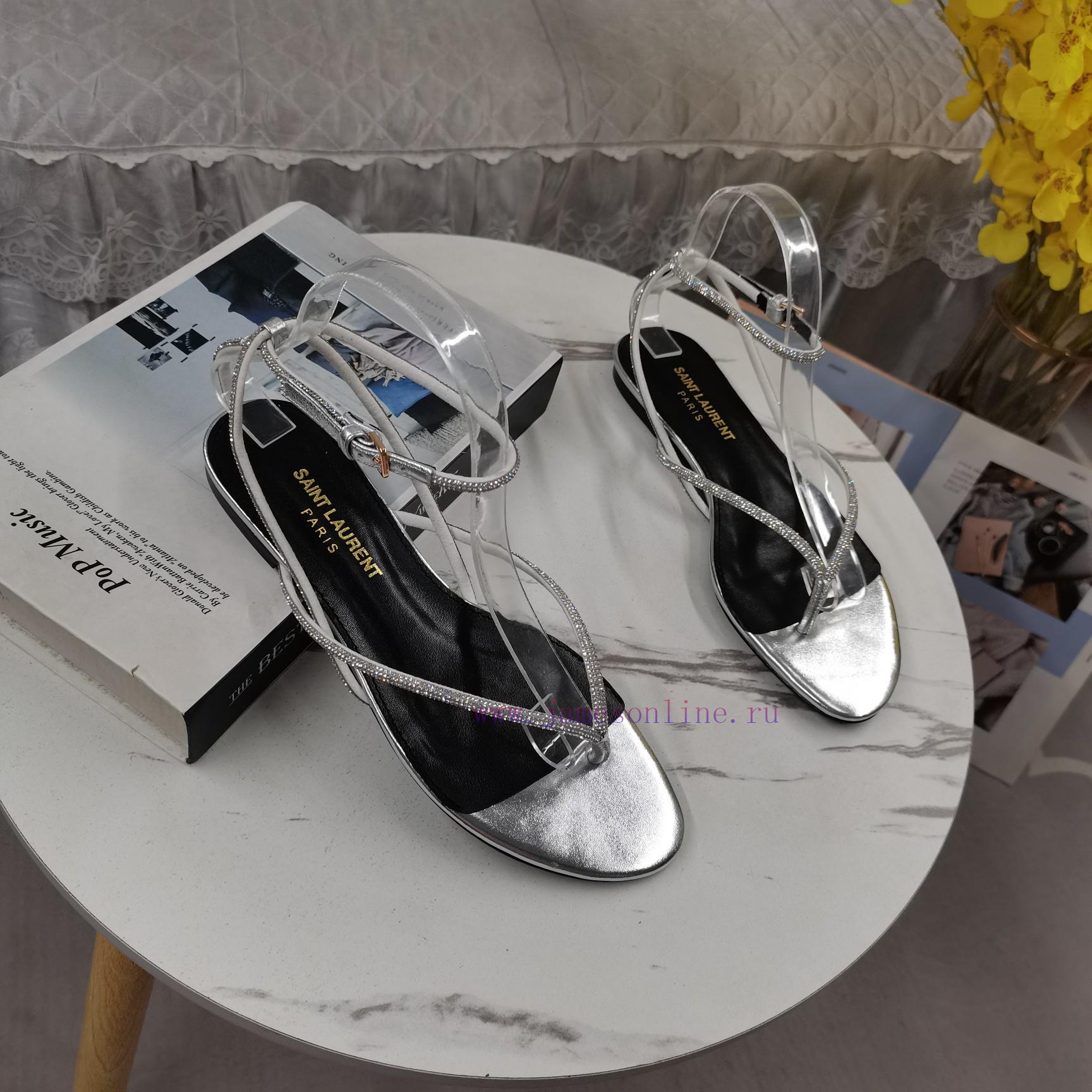 New Release - Saint Laurent YSL New SandalsHot Pressed Diamond Toe Flat SandalsCorrect Version 0ueeyu84 - Image 7