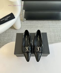 SAINT LAURENT YSL Pointed Flat Sole Single ShoeWho Loves These Retro Animal Patterned Flat Shoe un8hty48