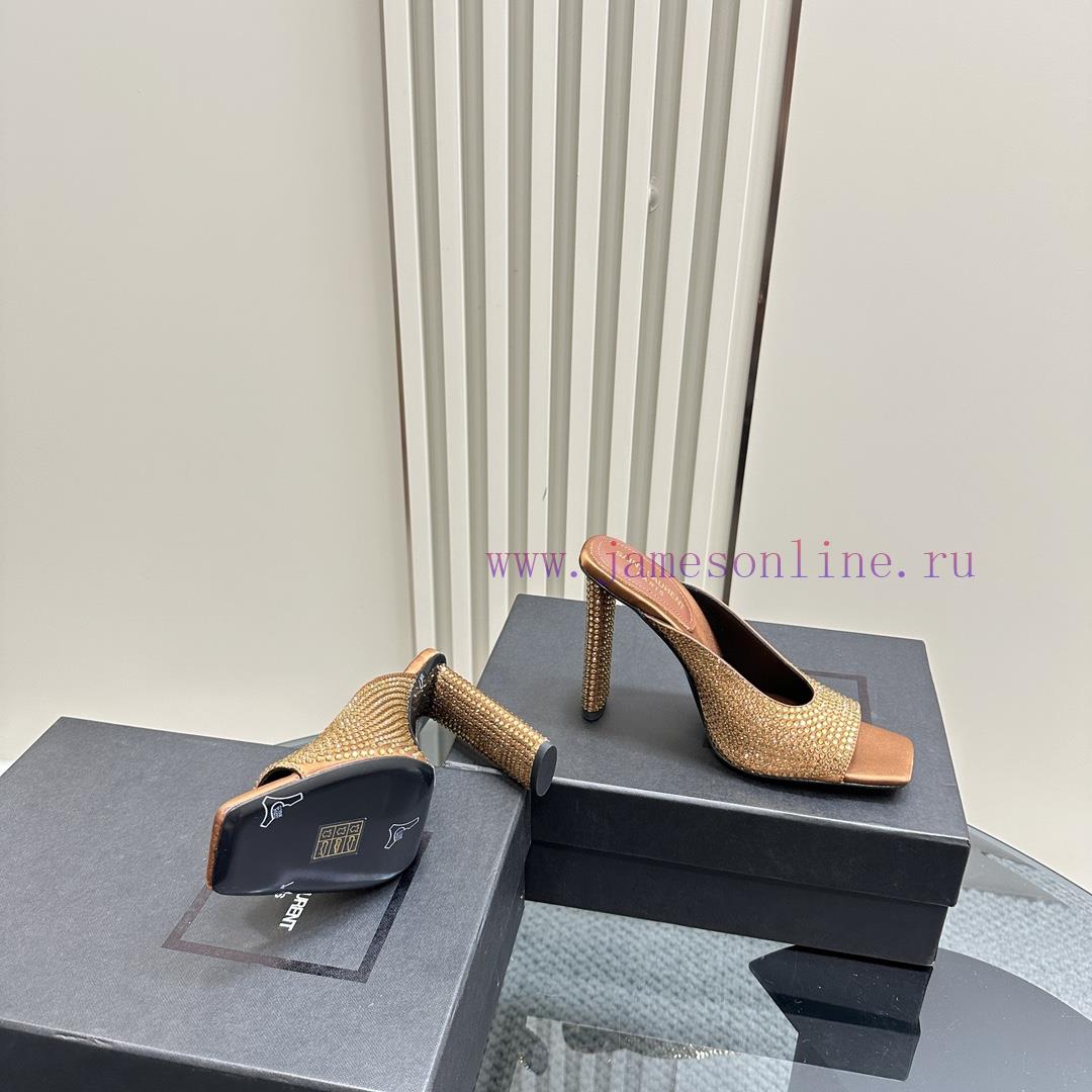 Synchronized Update: YSL Saint Laurent - SS2024 Summer New Product Fish Mouth Hot Diamond High 89wj6s21 - Image 5