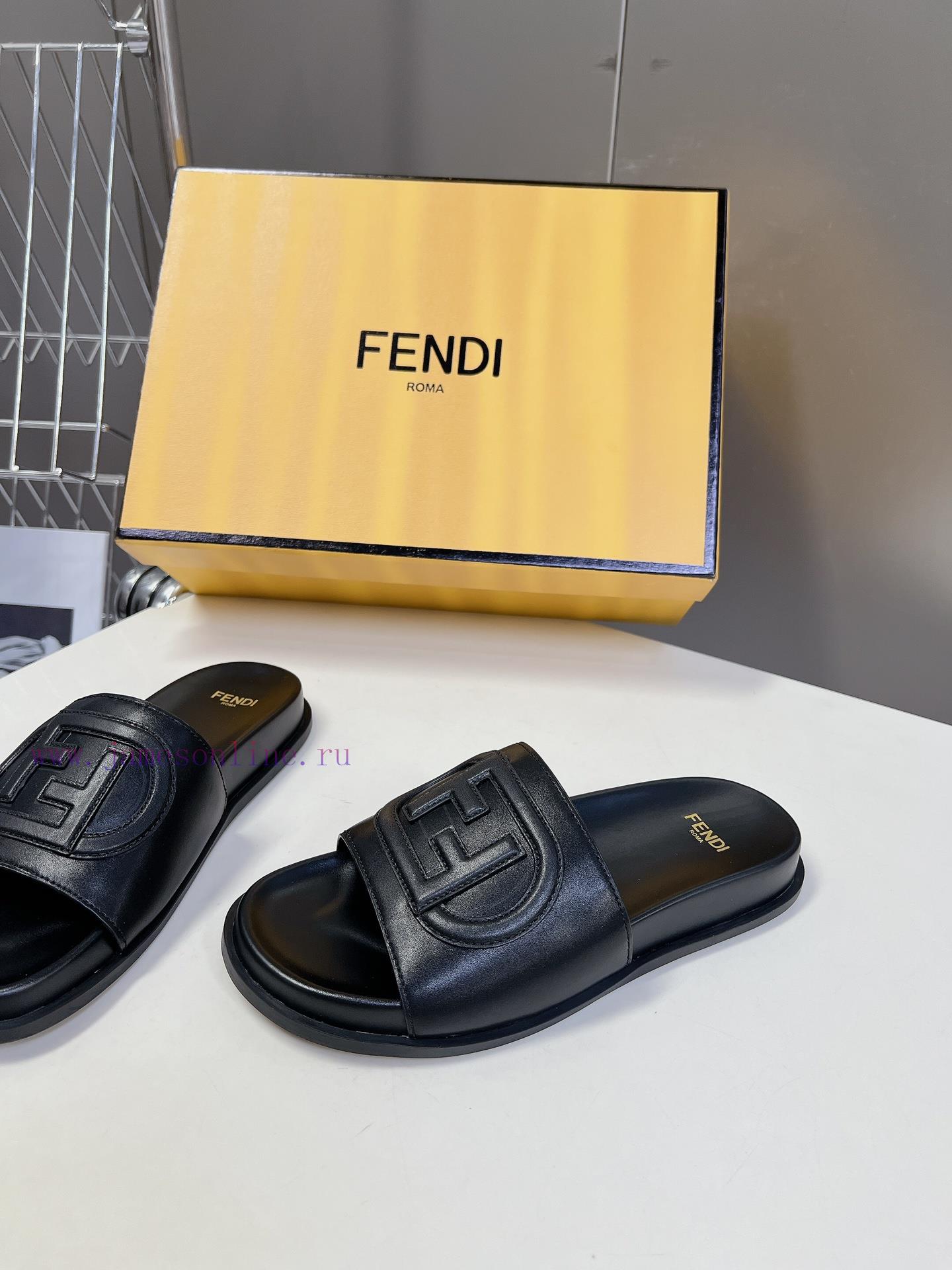 Top Of The Line Original FENDI Flat Slippers With Brown Original Cowhide On The Upper And F Fam s7zrmhsg - Image 4