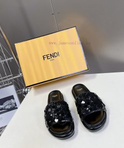 Top Of The Line Original FENDI Flat Slippers With Special Craftsmanship On The Upper Sequins Be z4kz7z88