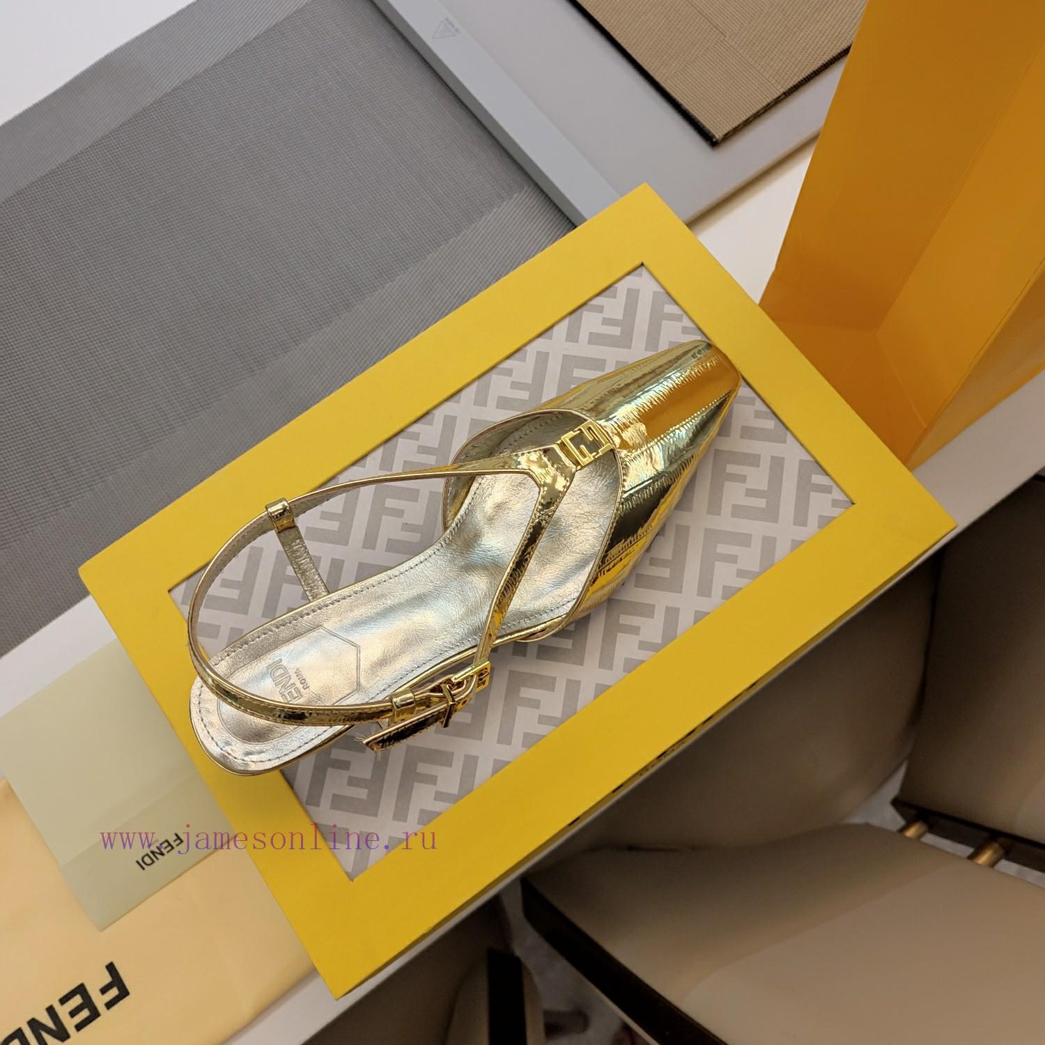 Small Cone And V-shaped Strap Metal Double F Buckle Mueller Sandals SeriesFendi Top Edition 202 74ndpt9w - Image 8