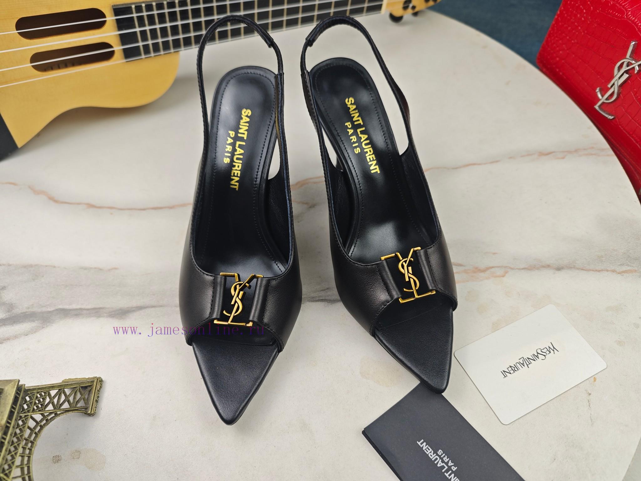 Saint Laurent Fine Heeled YSL Sandals For Early Autumn 2024 Synchronized YSL Decoration Classic a10dmx28 - Image 3