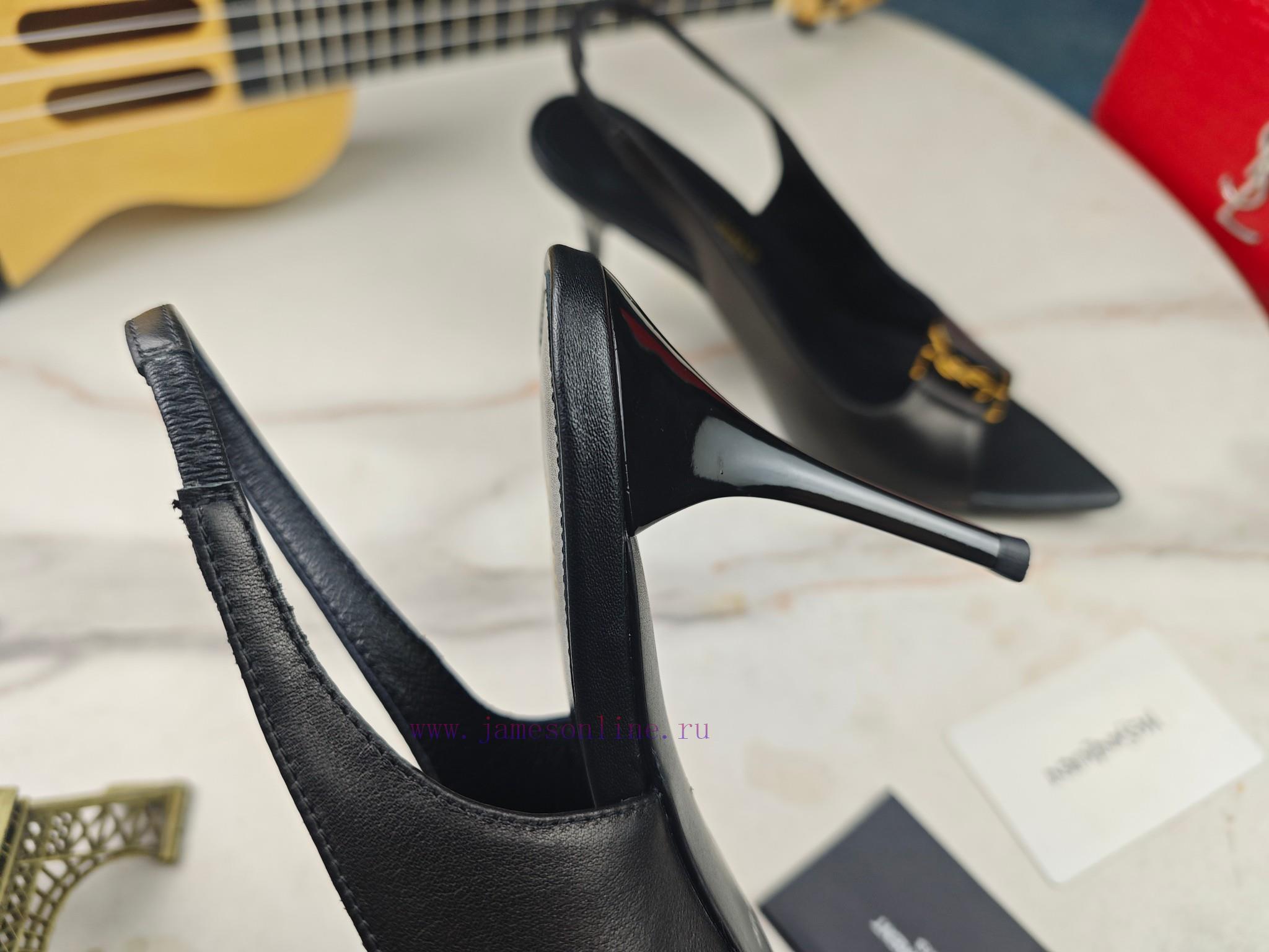 Saint Laurent Fine Heeled YSL Sandals For Early Autumn 2024 Synchronized YSL Decoration Classic a10dmx28 - Image 6