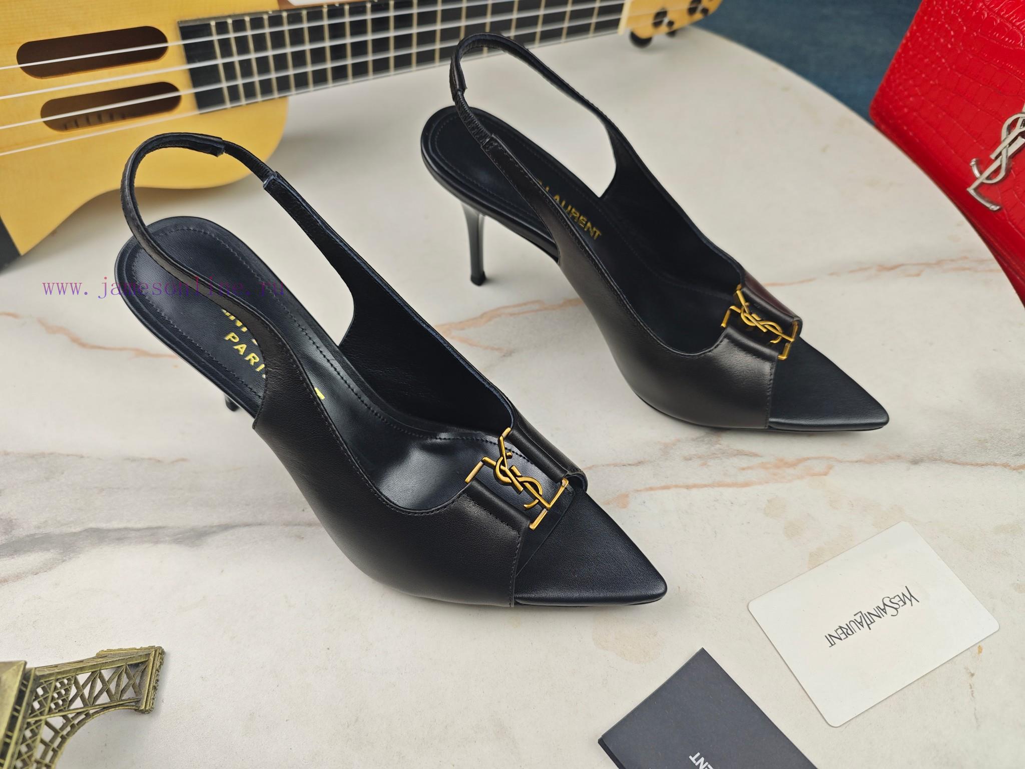 Saint Laurent Fine Heeled YSL Sandals For Early Autumn 2024 Synchronized YSL Decoration Classic a10dmx28 - Image 7