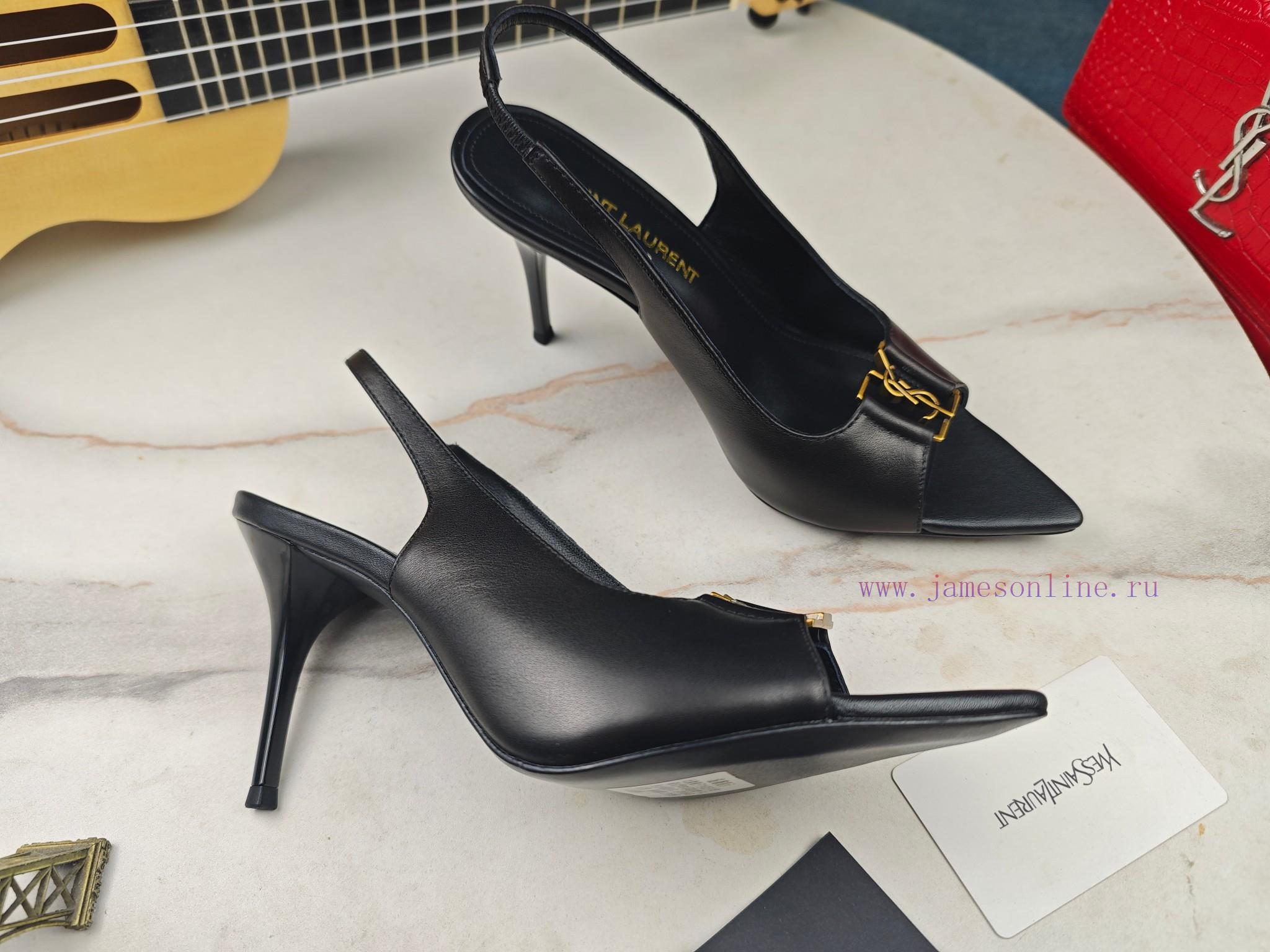 Saint Laurent Fine Heeled YSL Sandals For Early Autumn 2024 Synchronized YSL Decoration Classic a10dmx28 - Image 10