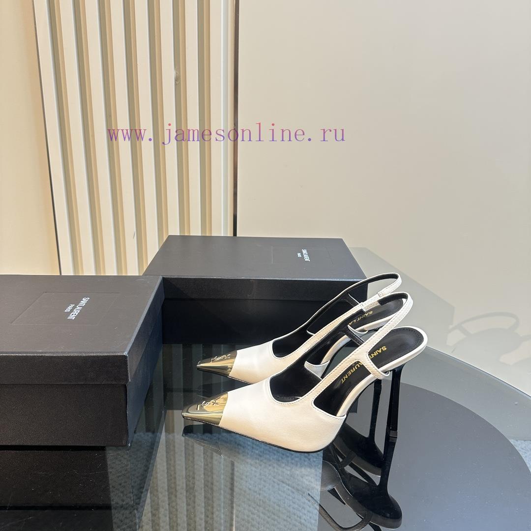 YSL Saint LaurentSS2024 Summer New Product Metal Head Elegant And Atmospheric High Heel Sandals 425ljkv3