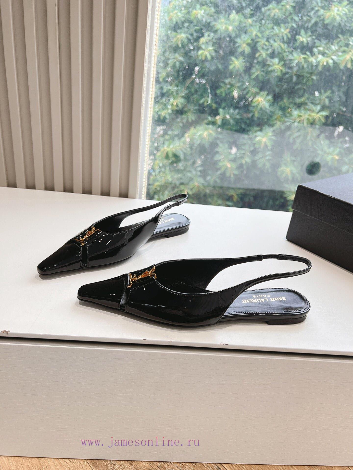 YSL Saint Laurent SAINT LAURENT 2024 Pointed Flat SandalsWho Loves These Retro Animal Patterned hveiu5xh - Image 4