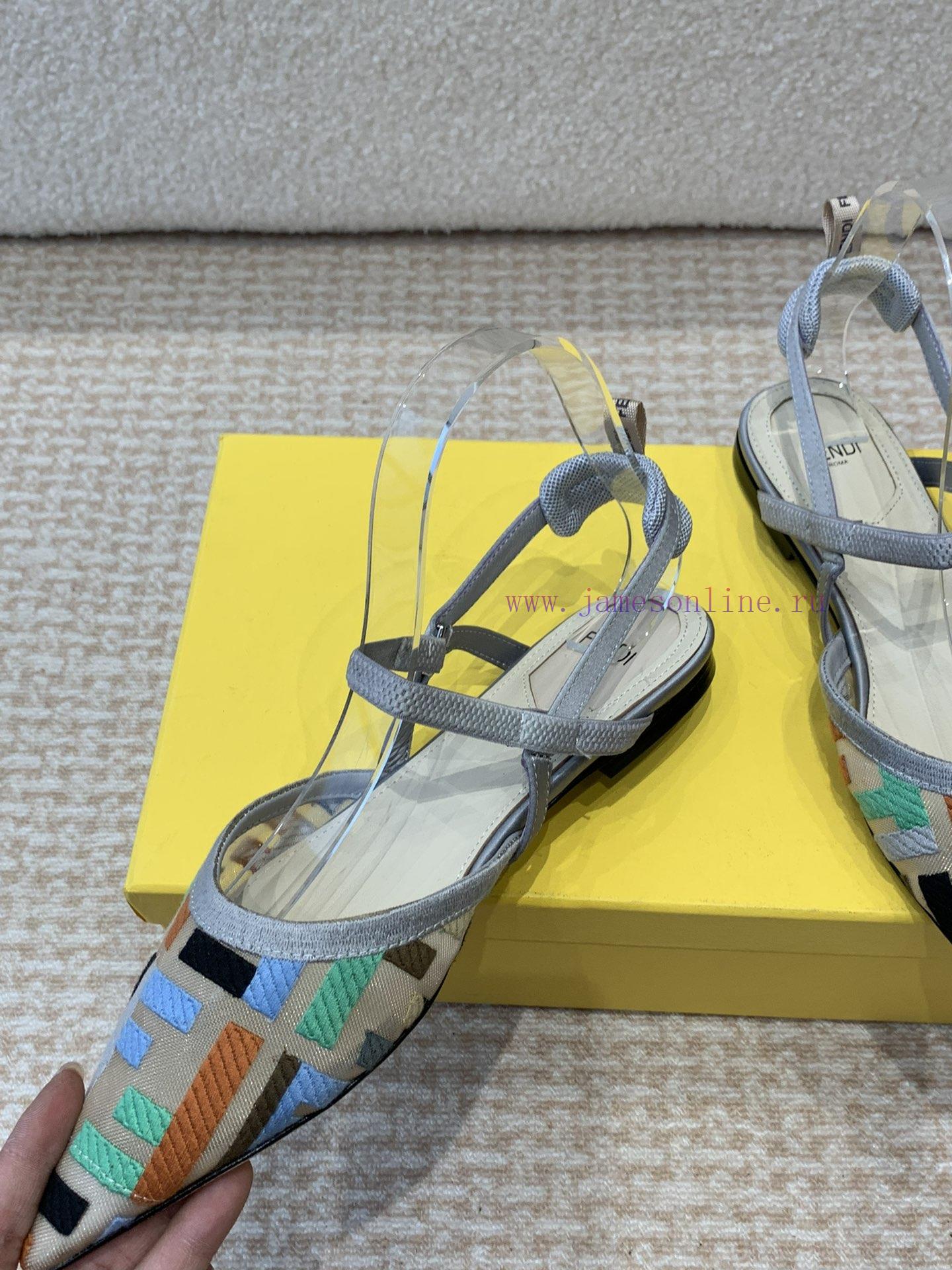 Fendi 24ss Fendi Series Double FF Pointed High-heeled SandalsA Must-have FF Trailer Every Year. j2mdx1oj - Image 5