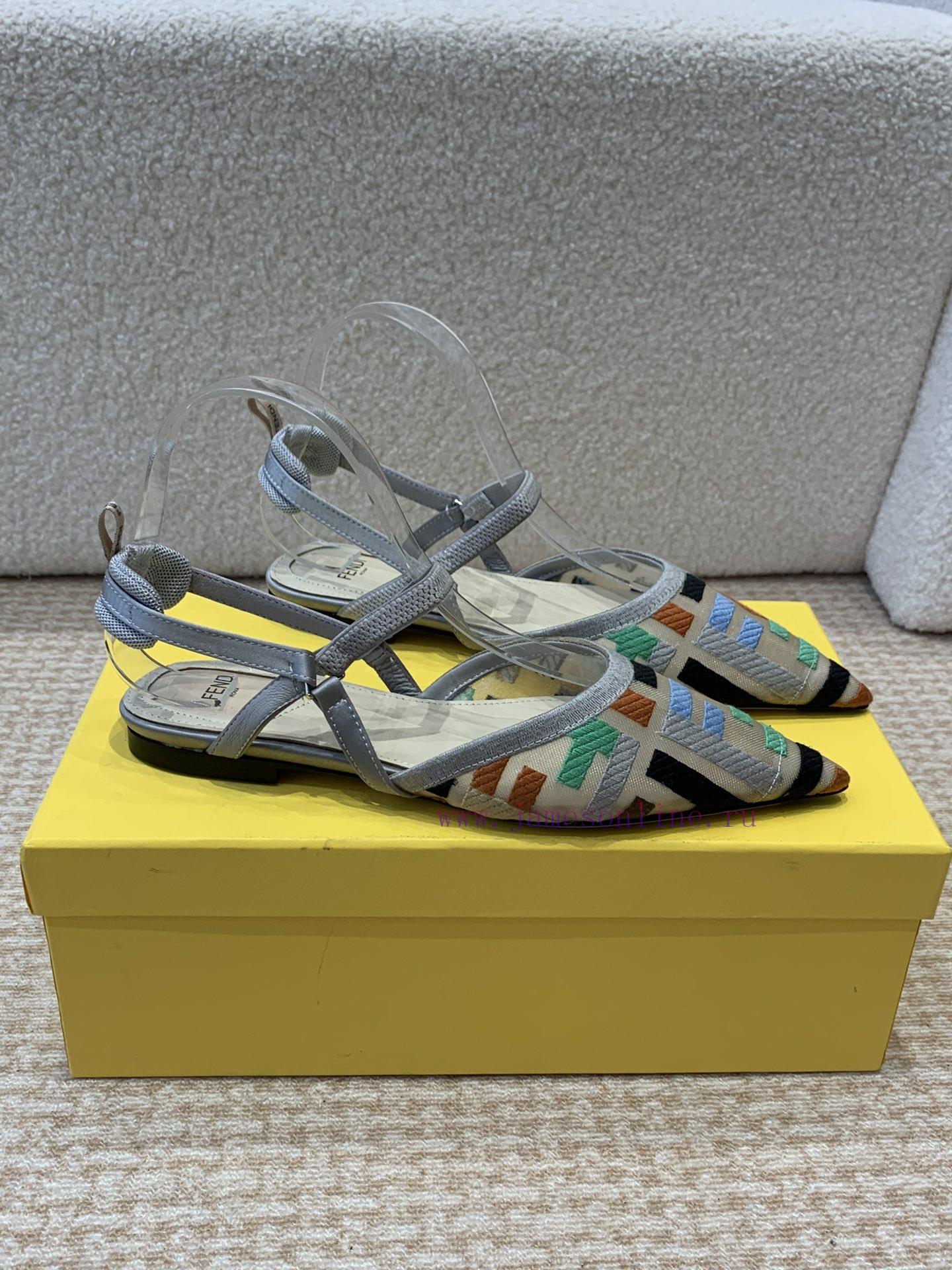 Fendi 24ss Fendi Series Double FF Pointed High-heeled SandalsA Must-have FF Trailer Every Year. j2mdx1oj - Image 9