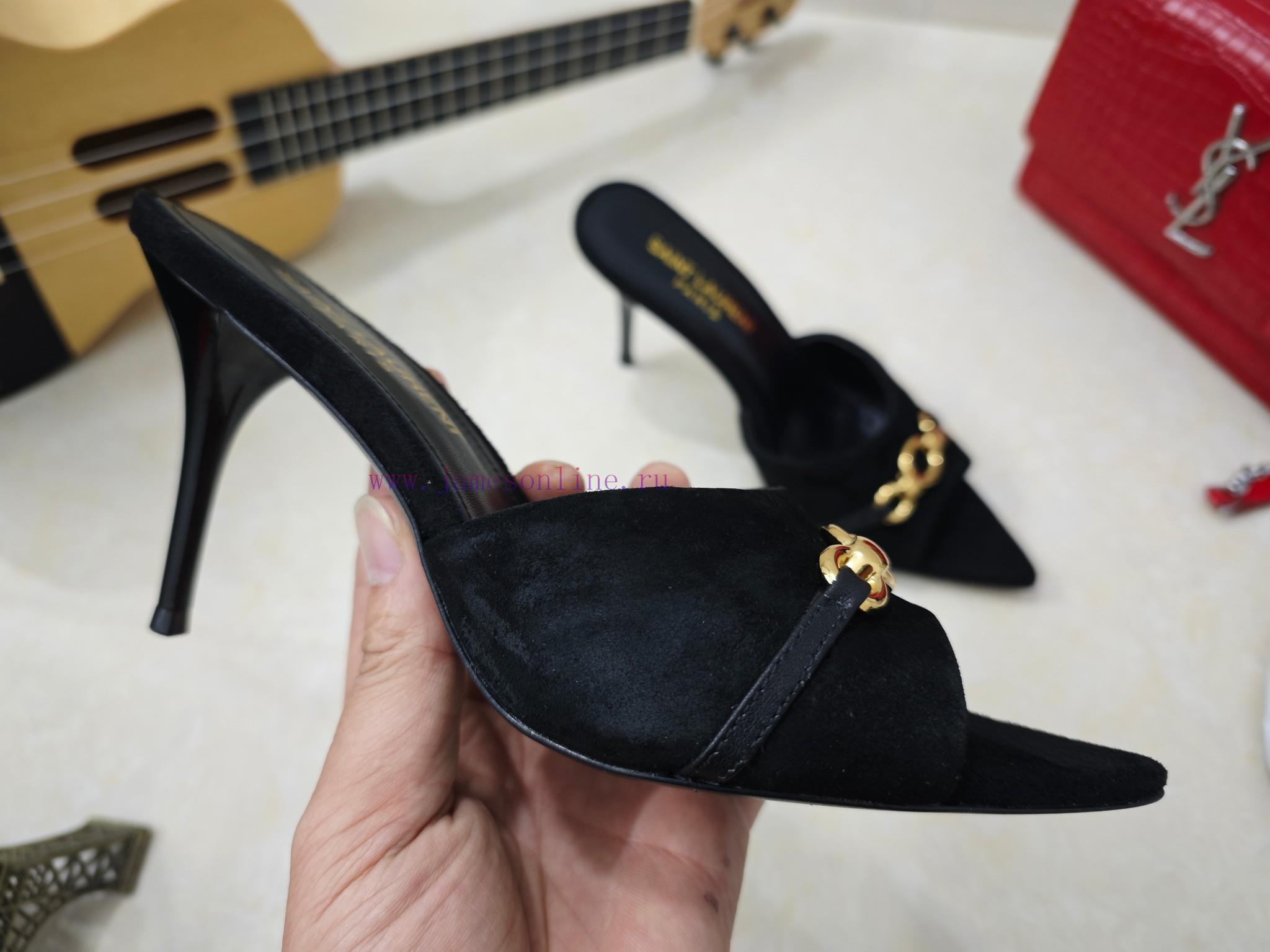 Saint Laurent Fine Heeled YSL Sandals In Early Spring 2025 Synchronized YSL Decoration Classic 9tjpv79z - Image 5