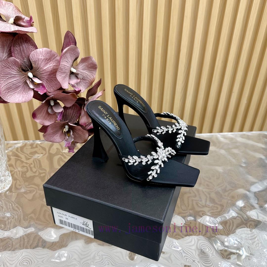 2024 New Saint Laurent YSL Diamond Decorative Square Head SandalsSexy And Stunning Collection L 6b3dooil - Image 2