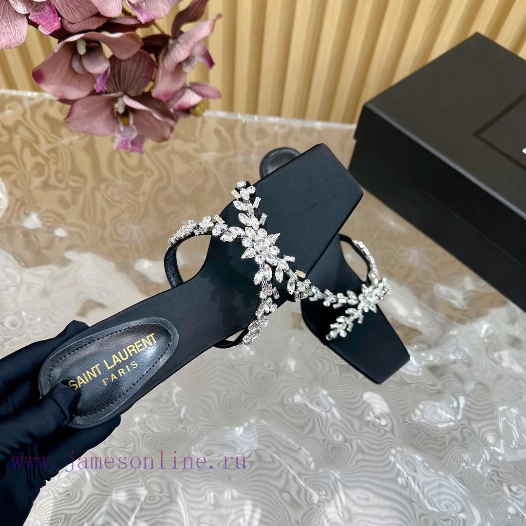 2024 New Saint Laurent YSL Diamond Decorative Square Head SandalsSexy And Stunning Collection L 6b3dooil - Image 10