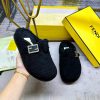 FENDI's Latest Hot Item Flat Half Bag Slippers With FF Decorative Buckle Black Sheep Curly Fur vd9ewlqa