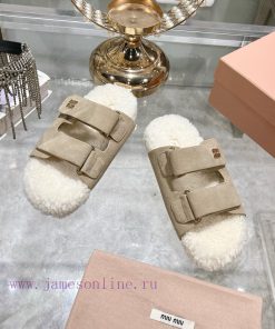 Miu Miu New Wool Slippers For Autumn And Winter 2024Super Comfortable Miu Fur Mop Simple Beauti jlpxhuno