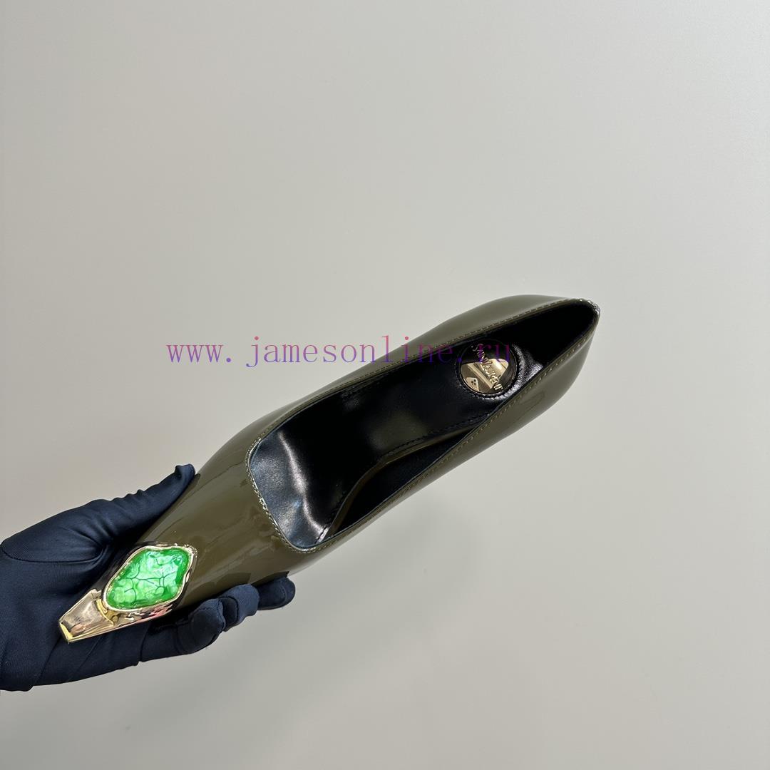 YSL Saint LaurentSS2024 New Product Metal Head Big Gemstone Elegant And Atmospheric High HeelsA jweooddn - Image 9