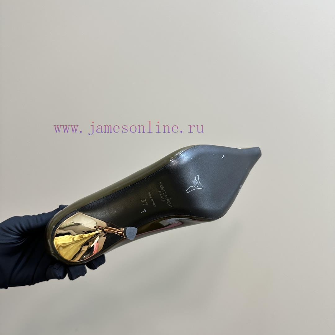 YSL Saint LaurentSS2024 New Product Metal Head Big Gemstone Elegant And Atmospheric High HeelsA jweooddn - Image 10