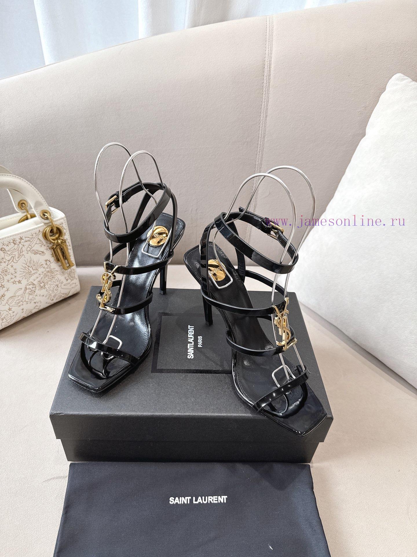Saint Laurent YSL 25SS/Spring/Summer New Fashion YSL Metal Button Roman SandalsOnly YSL Underst v79wl7hy - Image 3