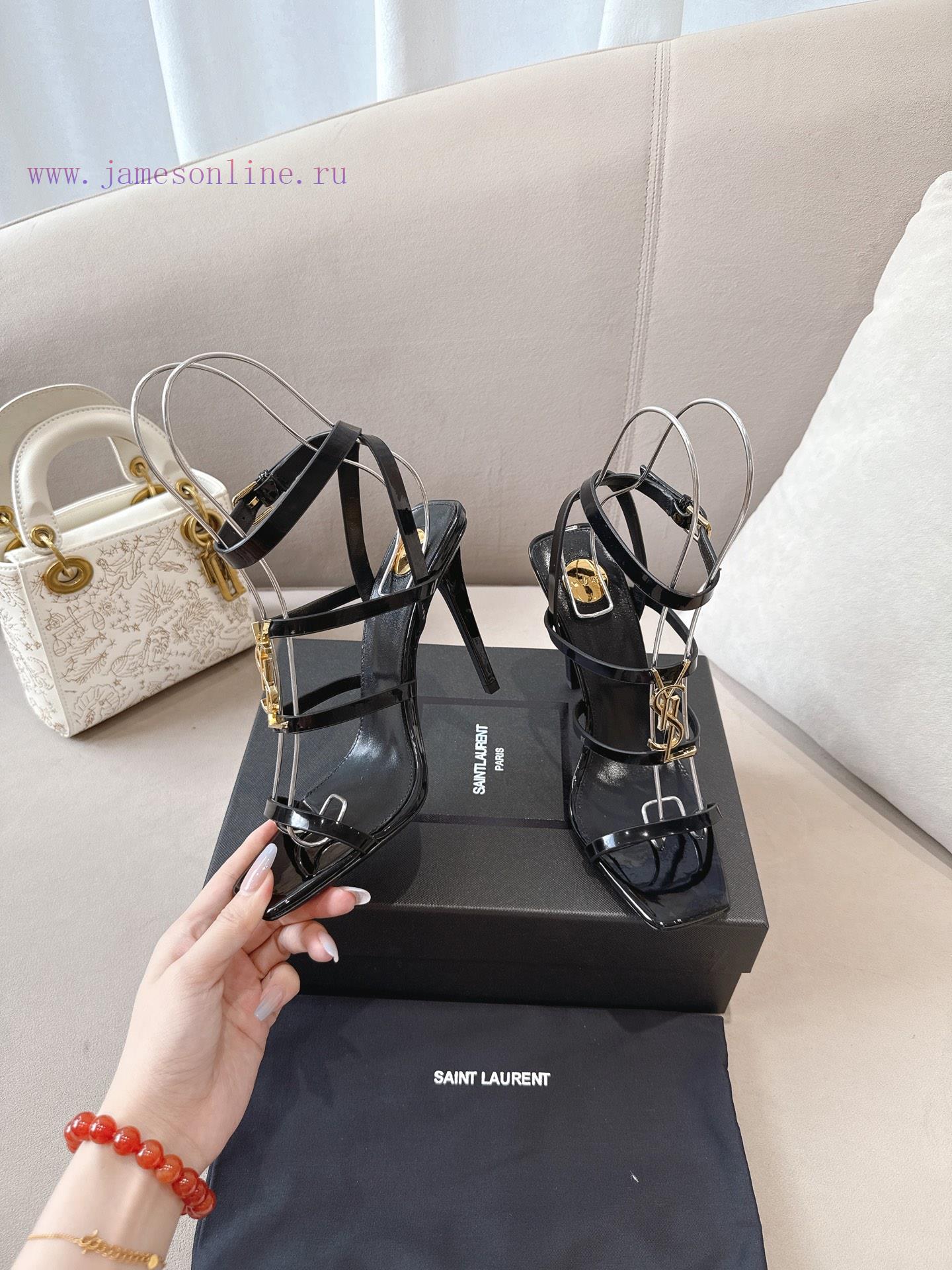 Saint Laurent YSL 25SS/Spring/Summer New Fashion YSL Metal Button Roman SandalsOnly YSL Underst v79wl7hy - Image 5