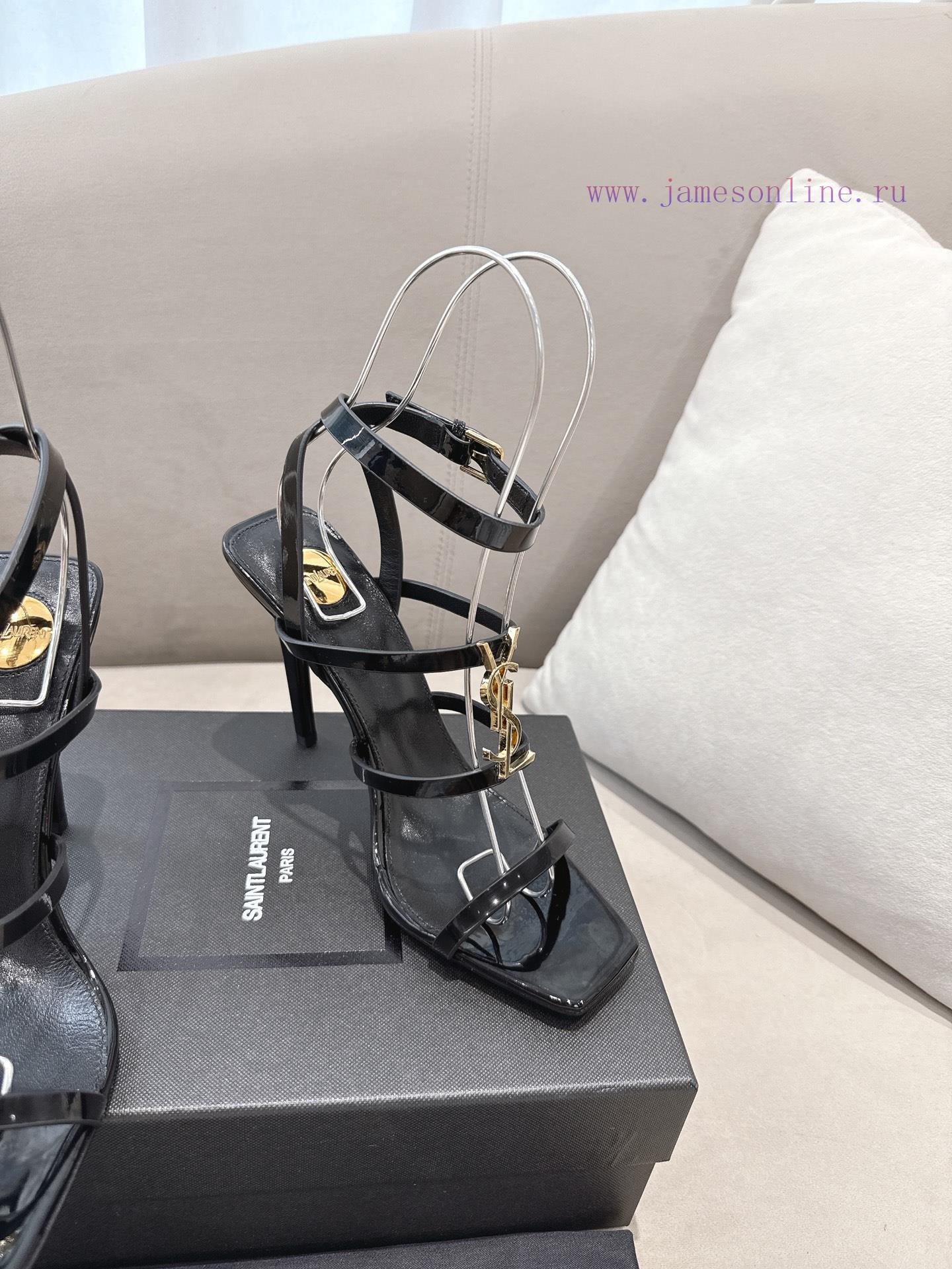 Saint Laurent YSL 25SS/Spring/Summer New Fashion YSL Metal Button Roman SandalsOnly YSL Underst v79wl7hy - Image 7