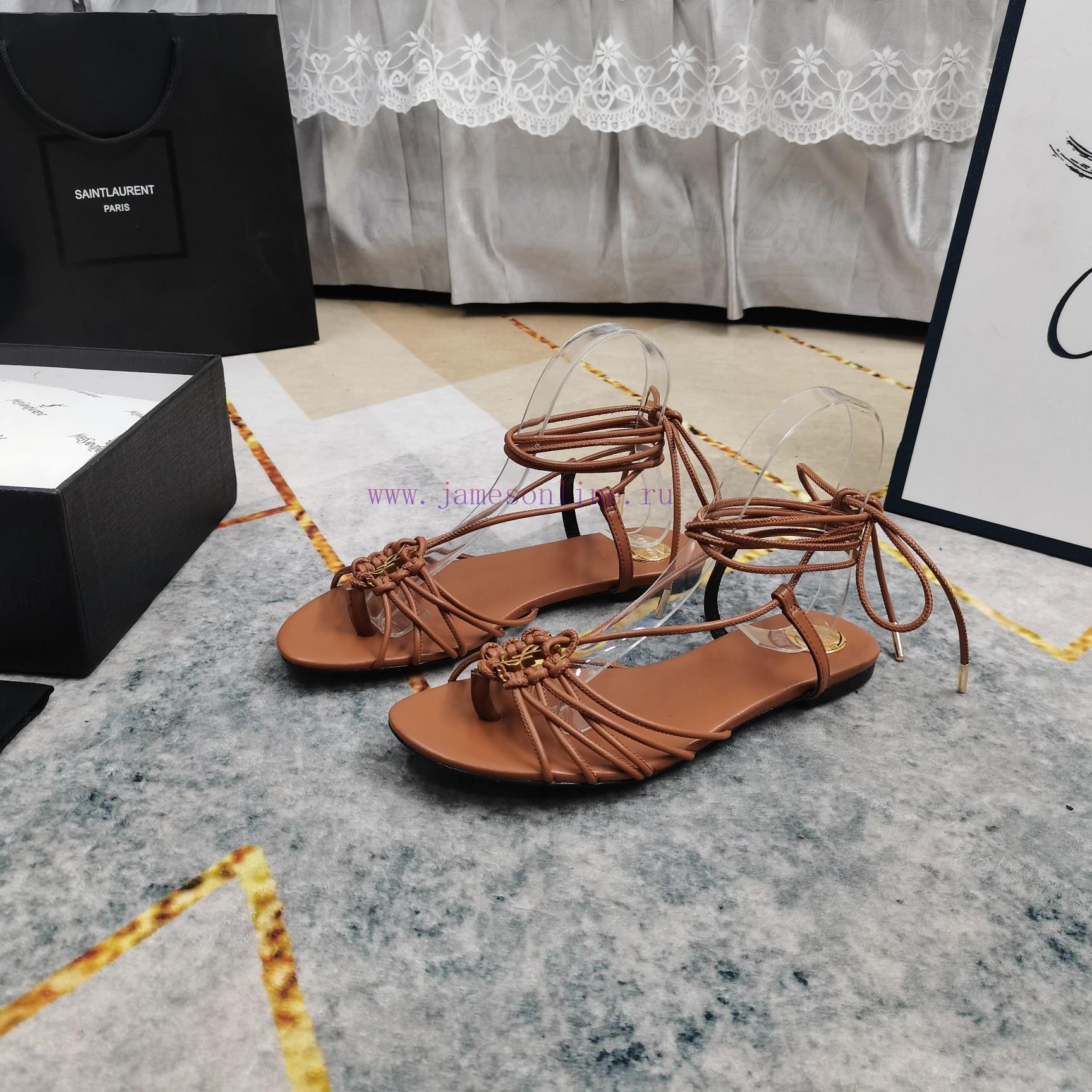 New Release - YSL Top LevelNew Logo Buckle Strap Sandals Synchronized On Official WebsitePerfec x2ez671z - Image 5
