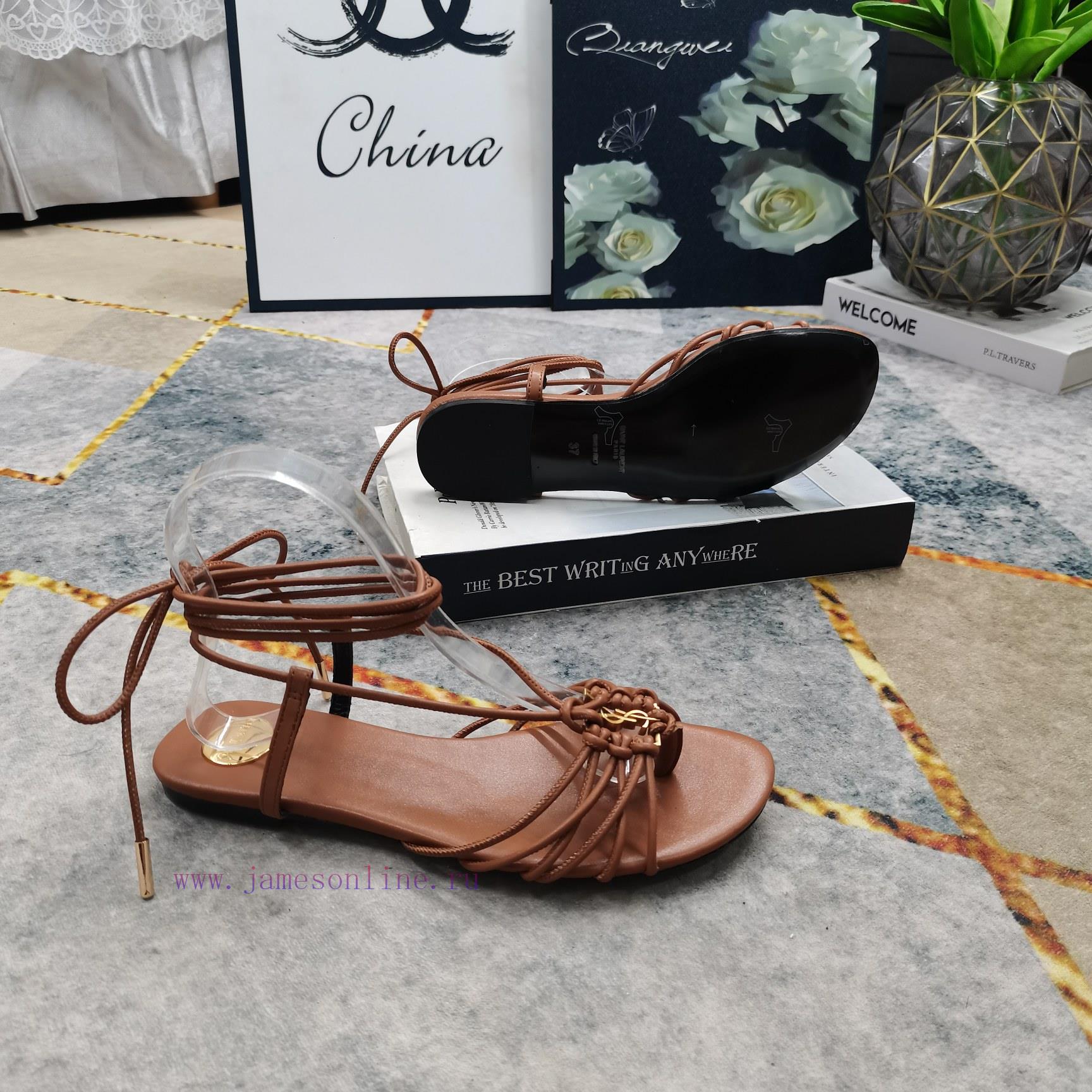 New Release - YSL Top LevelNew Logo Buckle Strap Sandals Synchronized On Official WebsitePerfec x2ez671z - Image 6