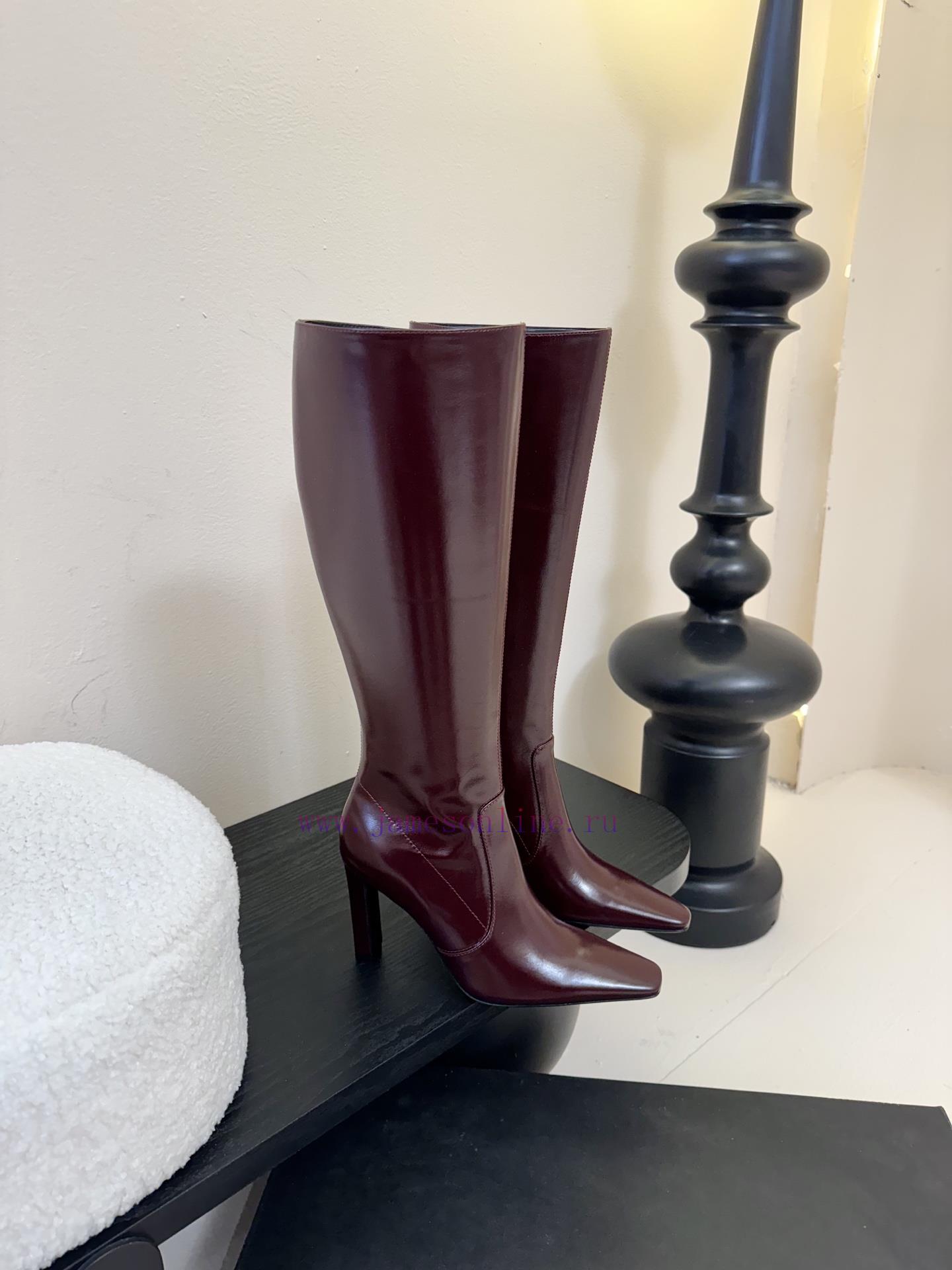 Saint Laurent 25ss Autumn/Winter New Style Side Zipper High Heel BootsThe Entire Shoe Is Very S 5ws55o0f - Image 3