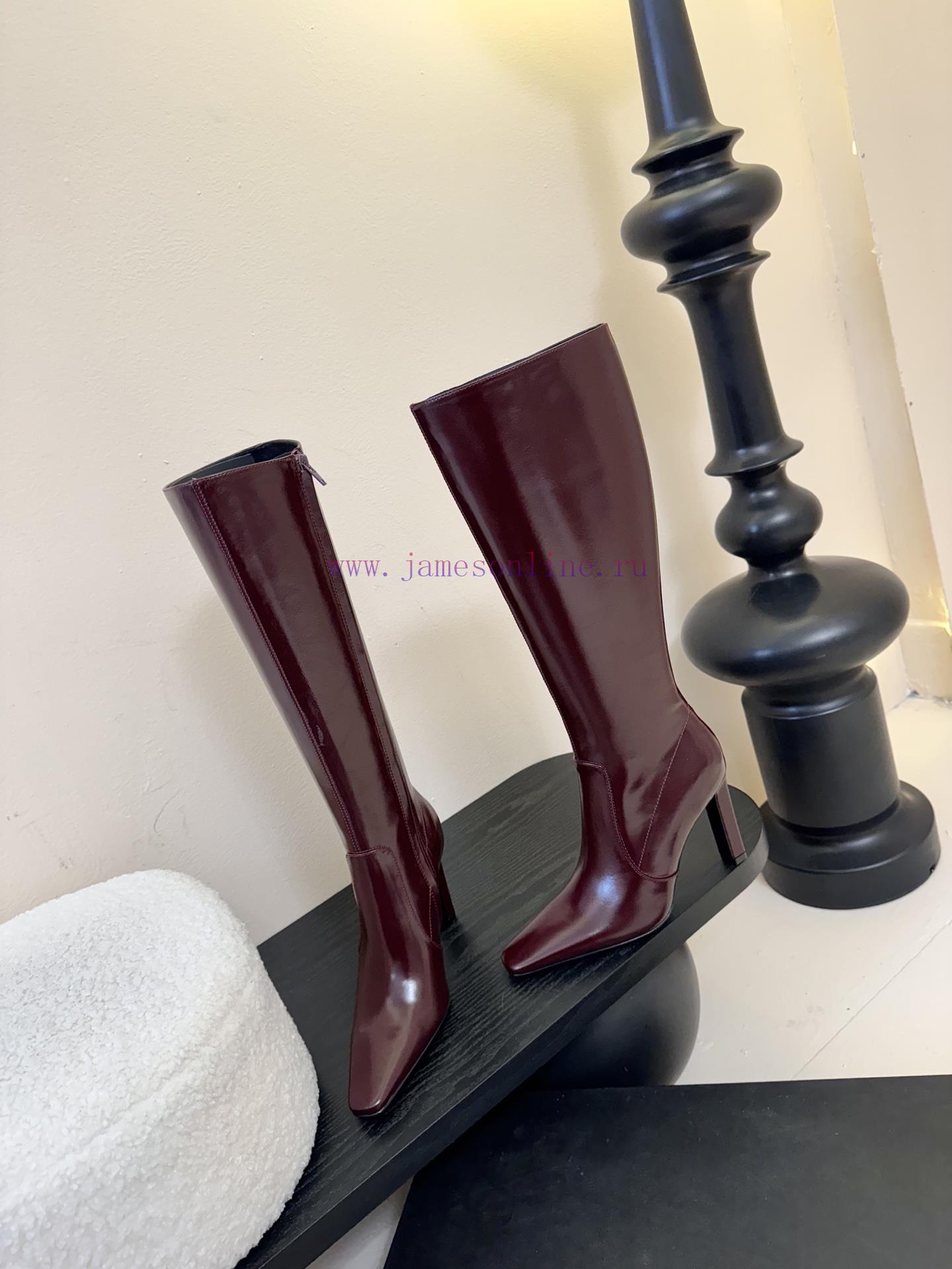 Saint Laurent 25ss Autumn/Winter New Style Side Zipper High Heel BootsThe Entire Shoe Is Very S 5ws55o0f - Image 4