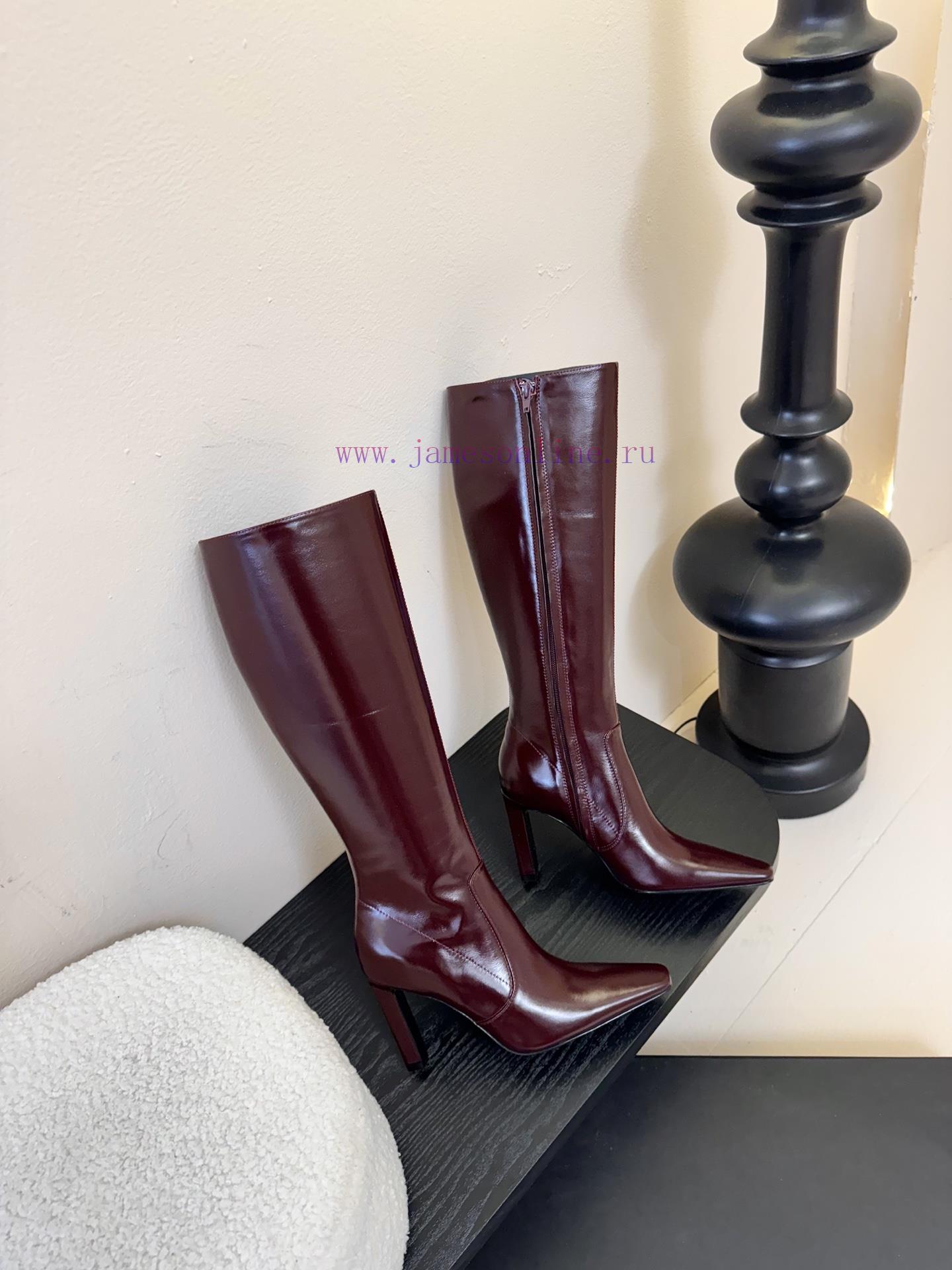Saint Laurent 25ss Autumn/Winter New Style Side Zipper High Heel BootsThe Entire Shoe Is Very S 5ws55o0f - Image 5