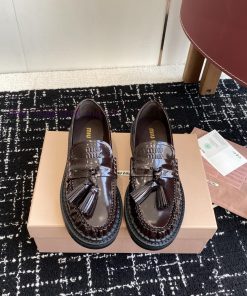 Top QualityMiu Miu 25ss Autumn And Winter Popular Tassel Style LoafersThis Quarter's Miu Is Sim ymydyrbj