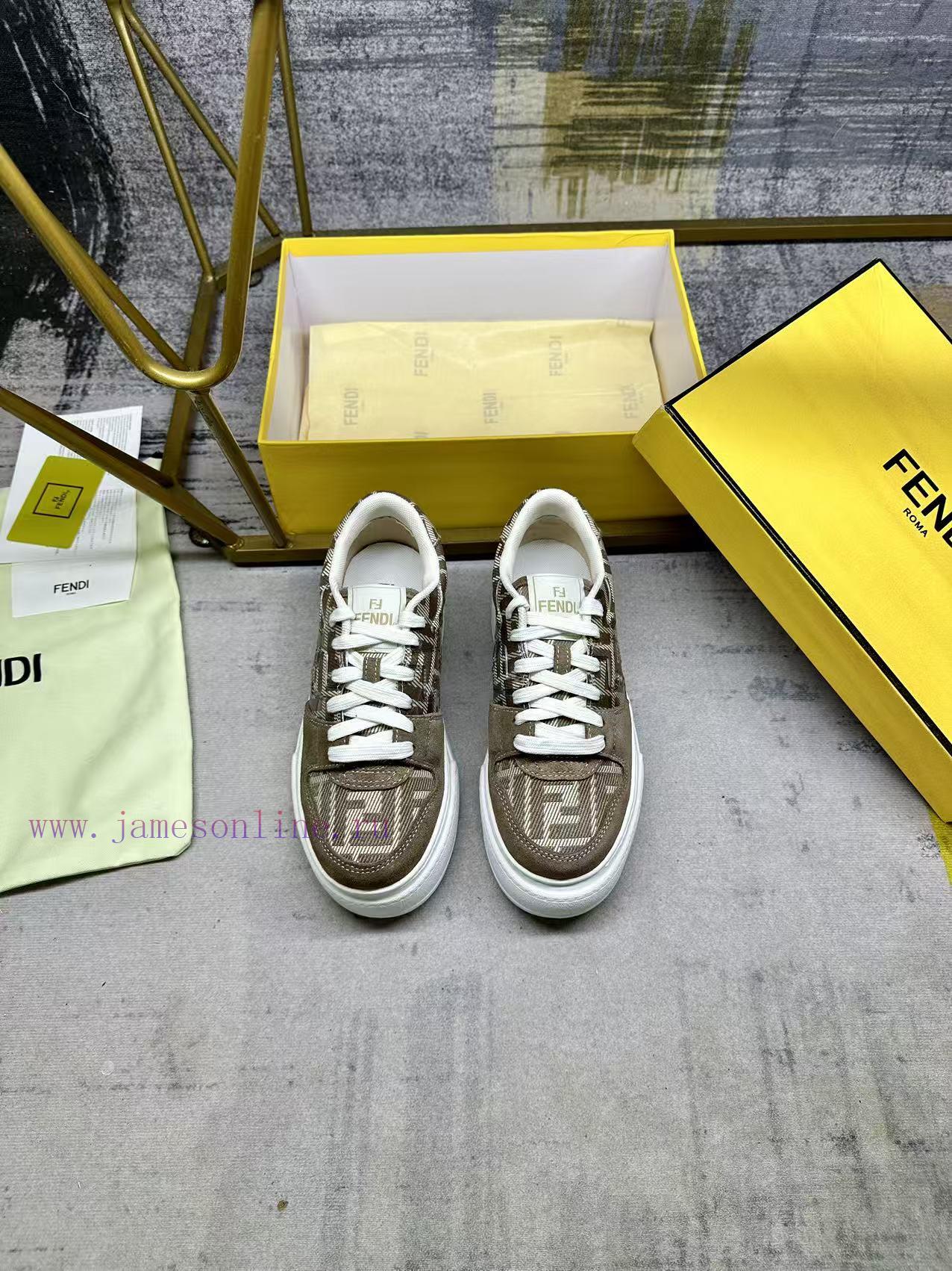 FENDI MatcHermes Comes With The Latest Sports Shoes Featuring Khaki FF Jacquard Fabric And Sued w86pw9d9 - Image 4