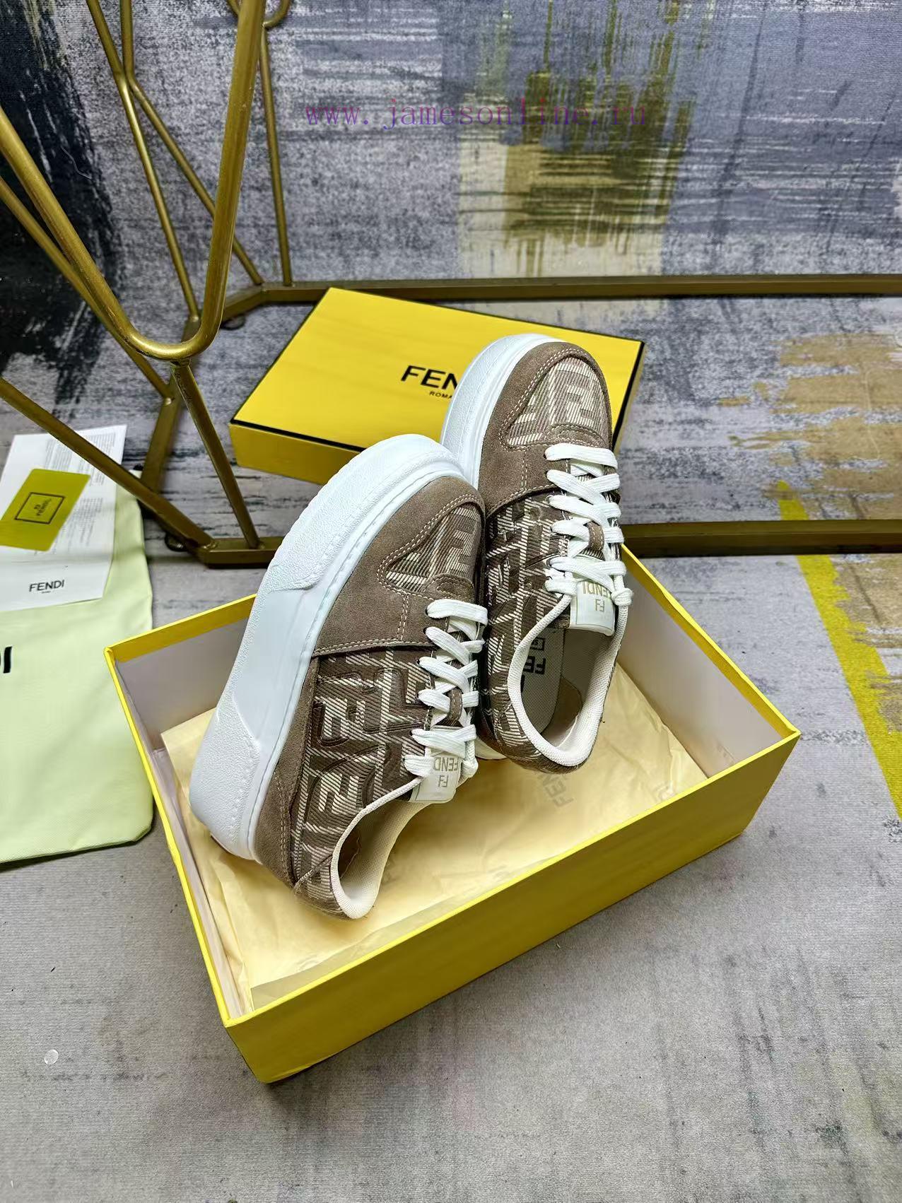 FENDI MatcHermes Comes With The Latest Sports Shoes Featuring Khaki FF Jacquard Fabric And Sued w86pw9d9 - Image 6