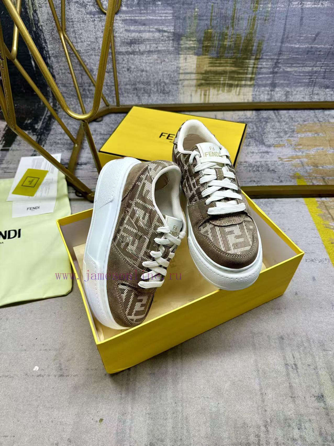FENDI MatcHermes Comes With The Latest Sports Shoes Featuring Khaki FF Jacquard Fabric And Sued w86pw9d9 - Image 7