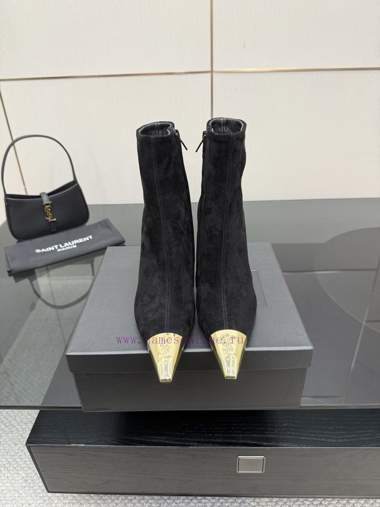 YSL Saint Laurent SS2024 Pointed Toe Short Boots High Heels New Runway Style Short BootsWhy Is 7p74qss9