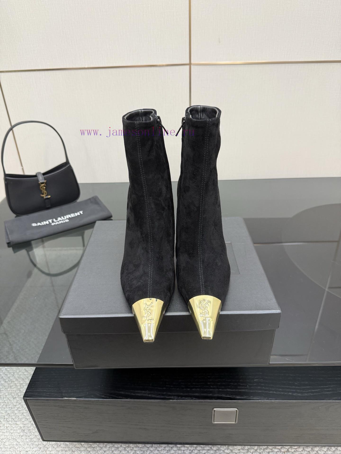 YSL Saint Laurent SS2024 Pointed Toe Short Boots High Heels New Runway Style Short BootsWhy Is 7p74qss9 - Image 2