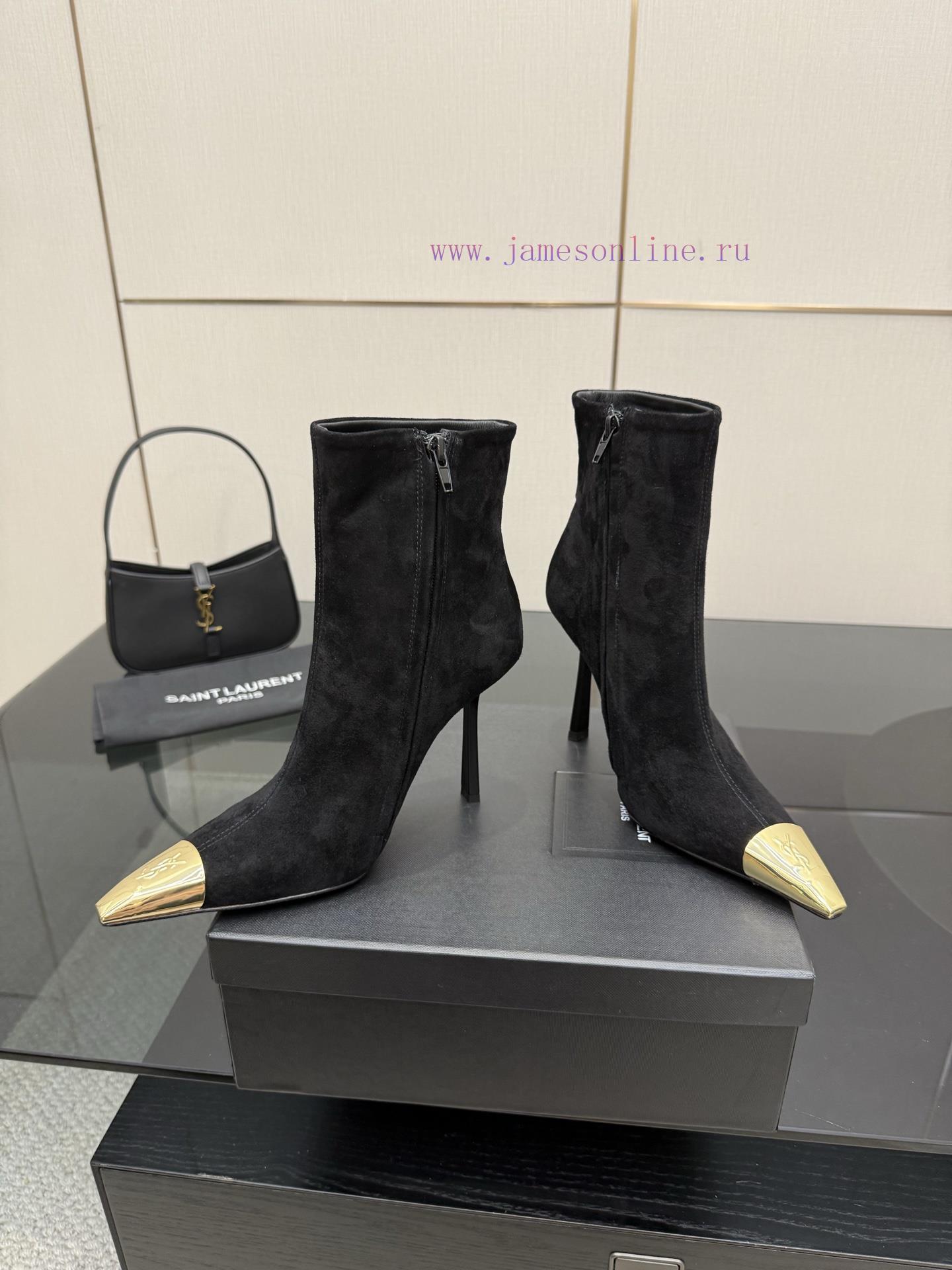 YSL Saint Laurent SS2024 Pointed Toe Short Boots High Heels New Runway Style Short BootsWhy Is 7p74qss9 - Image 5