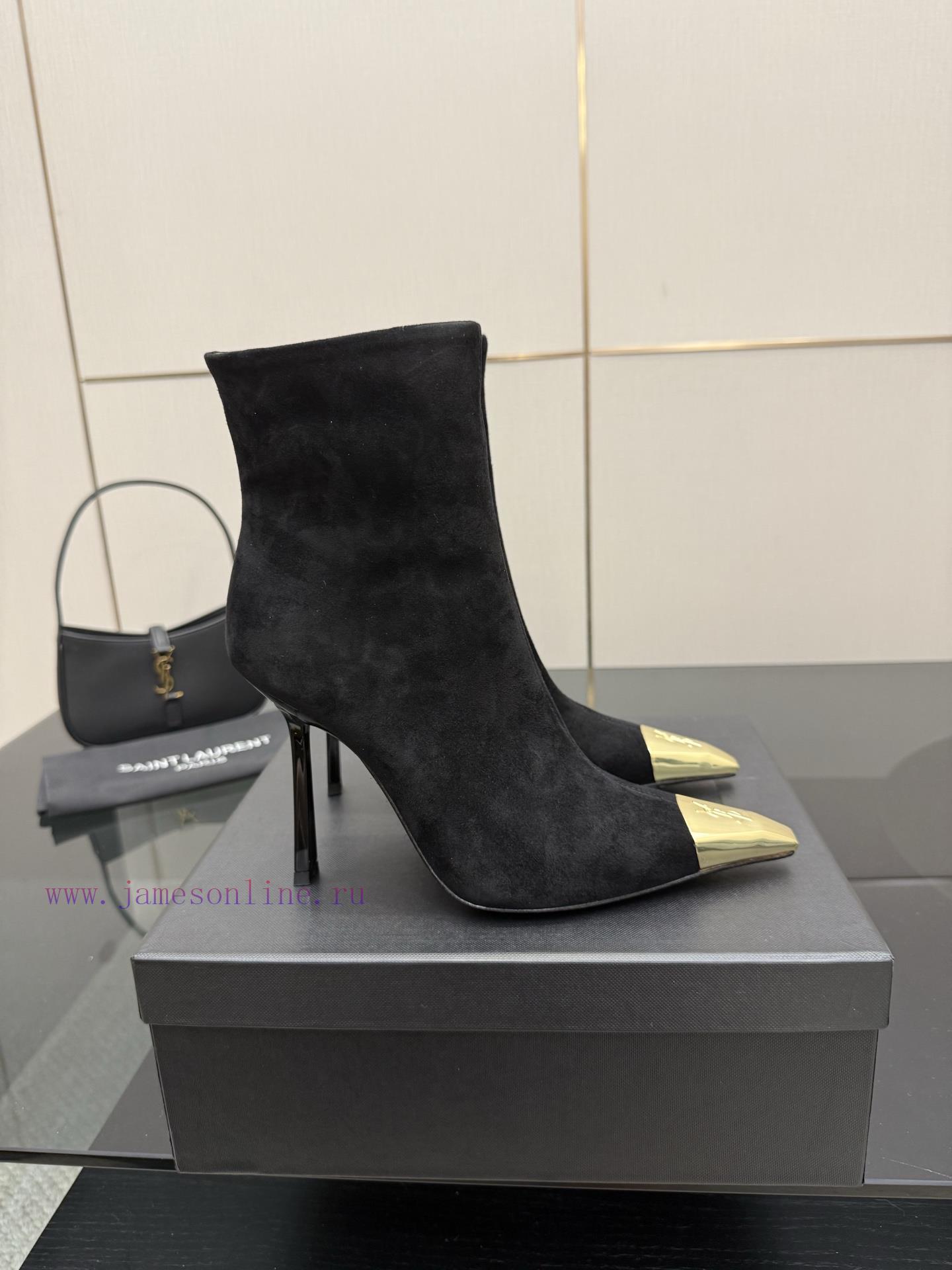 YSL Saint Laurent SS2024 Pointed Toe Short Boots High Heels New Runway Style Short BootsWhy Is 7p74qss9 - Image 6