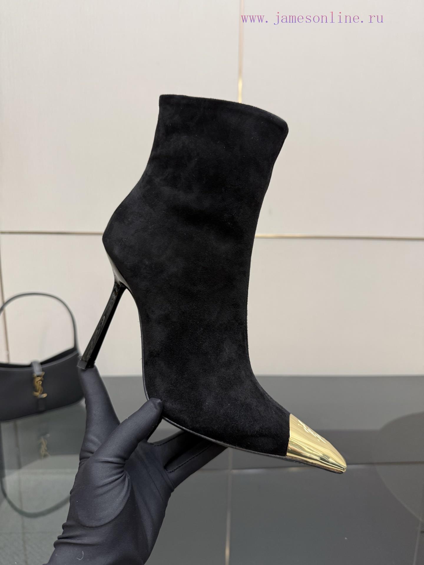 YSL Saint Laurent SS2024 Pointed Toe Short Boots High Heels New Runway Style Short BootsWhy Is 7p74qss9 - Image 9