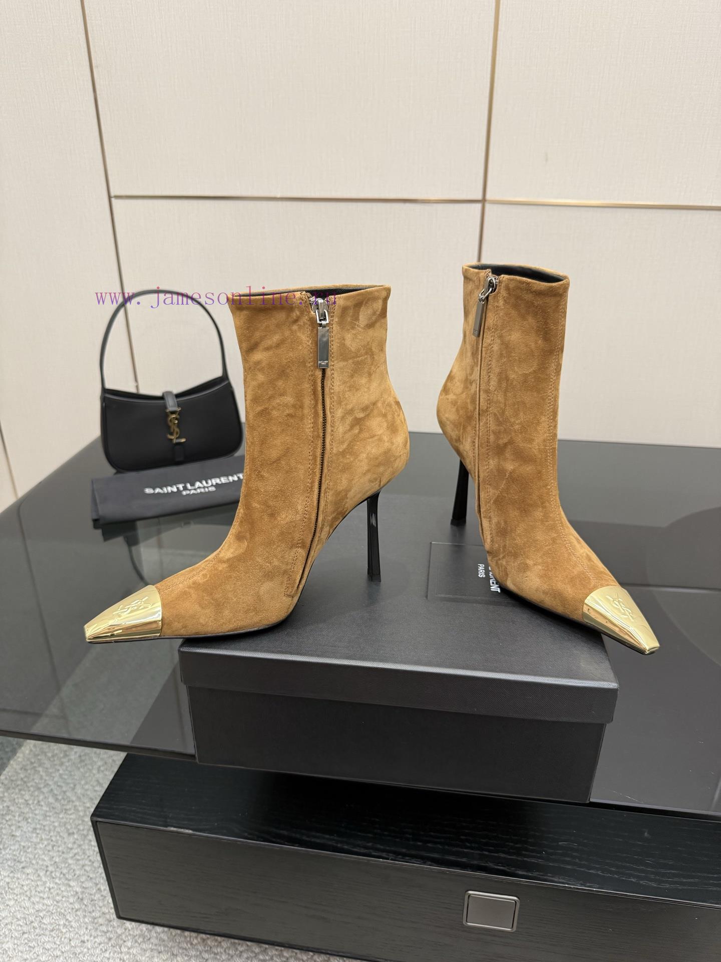 YSL Saint Laurent SS2024 Pointed Toe Short Boots High Heels New Runway Style Short BootsWhy Is atepq6z8 - Image 5