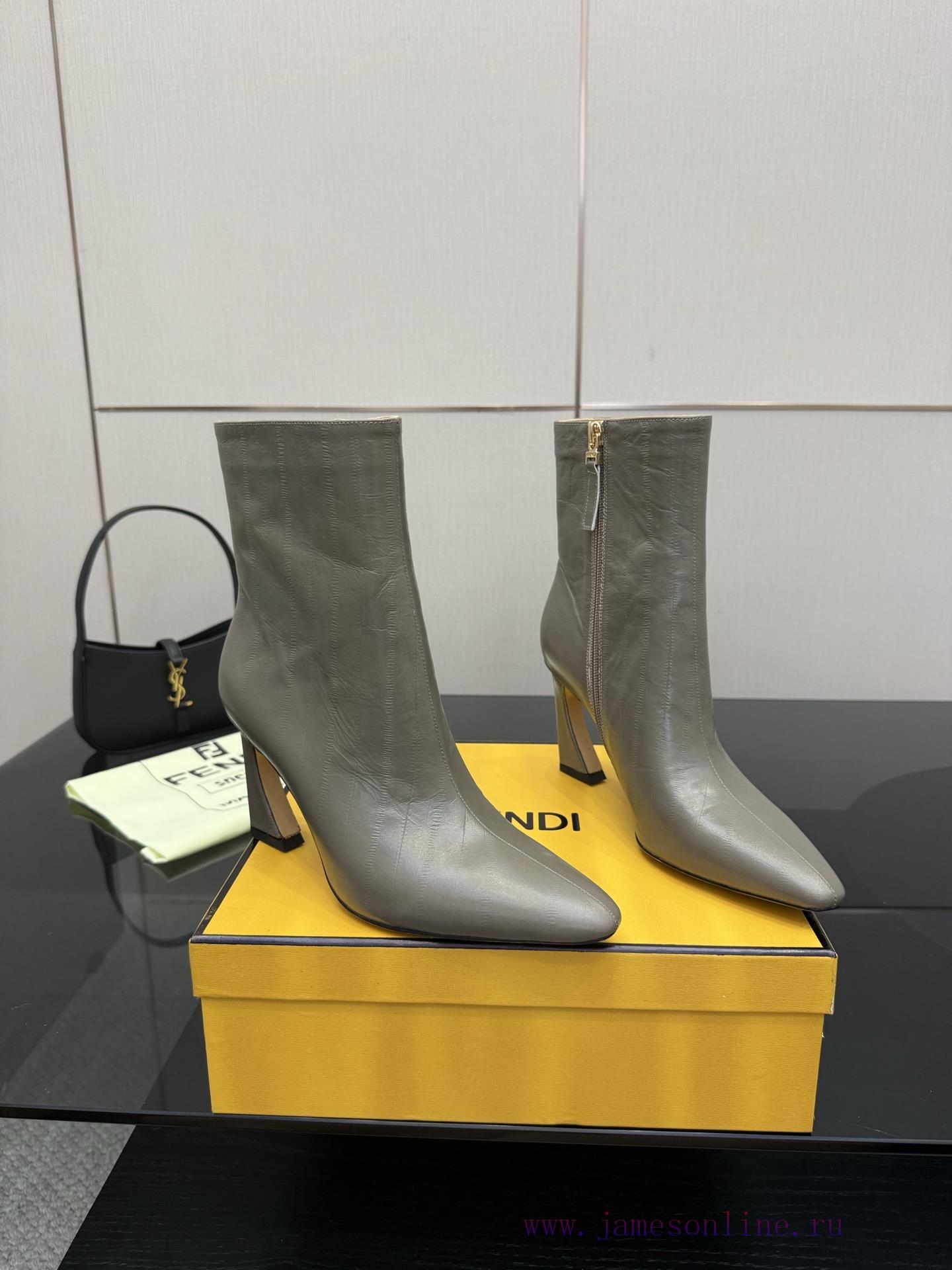 FENDI Arco Blind Eel Leather BootsThis Cylindrical Boot Features A Tapered Toe And High Heel De dlb07e30 - Image 4