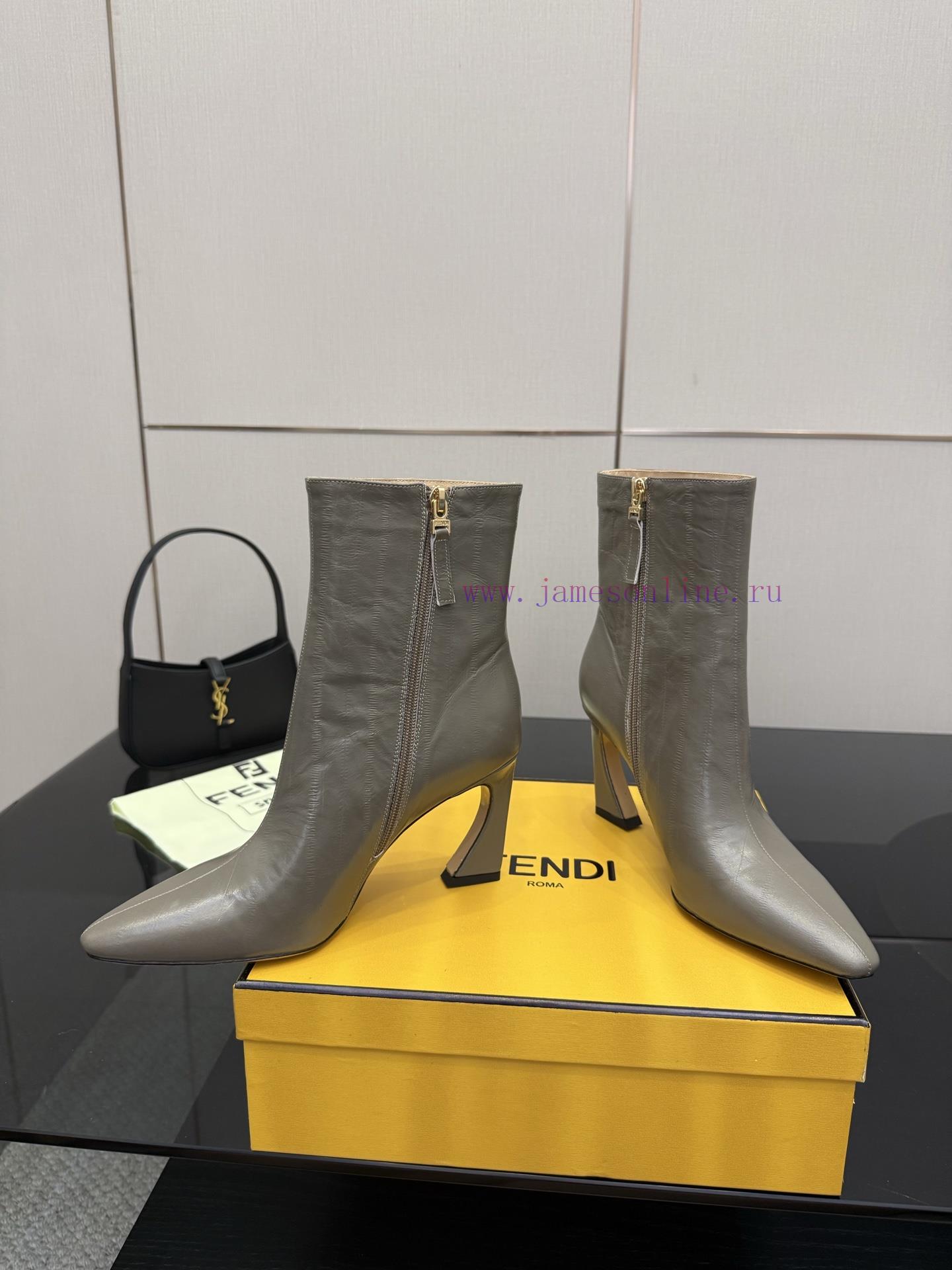 FENDI Arco Blind Eel Leather BootsThis Cylindrical Boot Features A Tapered Toe And High Heel De dlb07e30 - Image 5